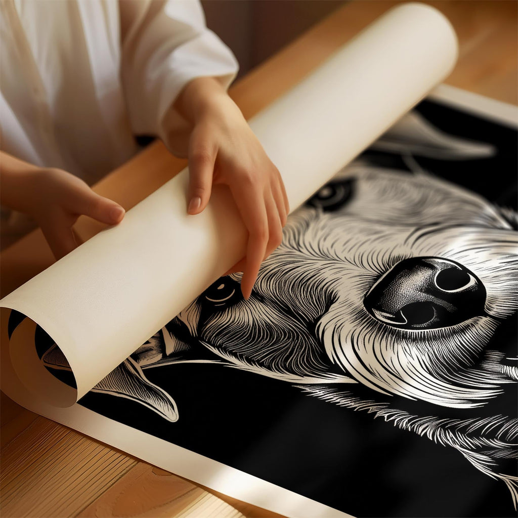 Airedale Line Dog Series in Black and White image 1