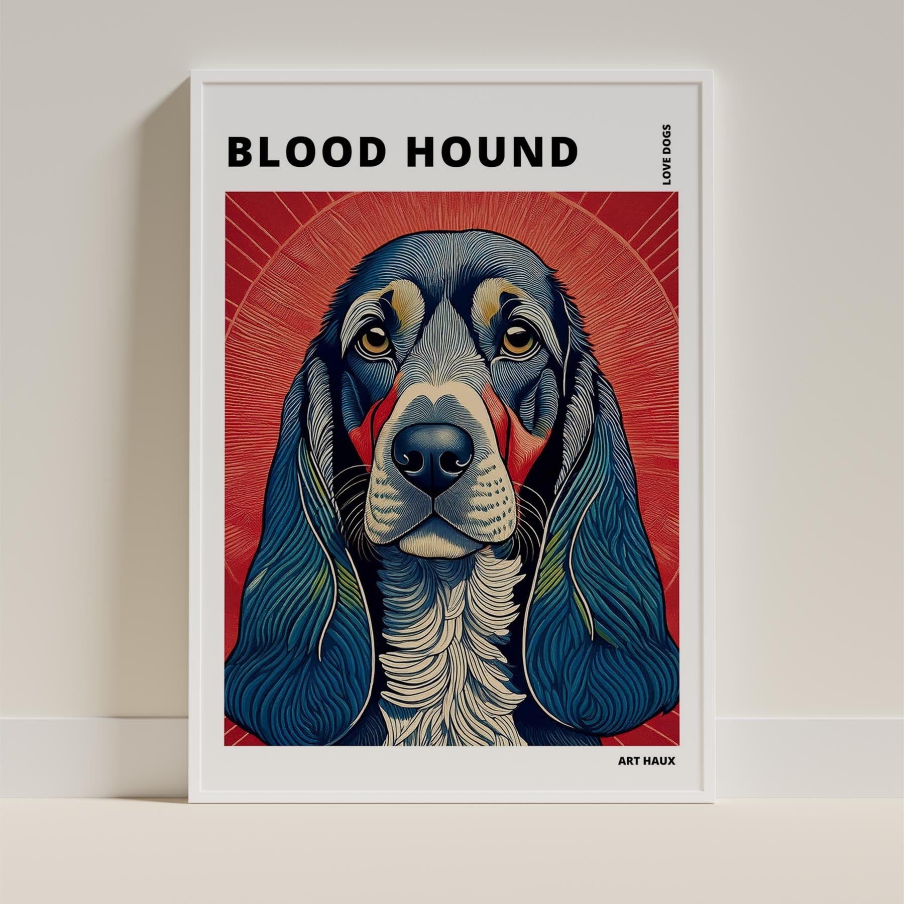 Bloodhound Hokusai Japanese Inspired Dog Series with Text image 8