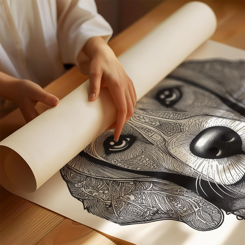 Cavoodle Mandala Black and White Dog Series image 1