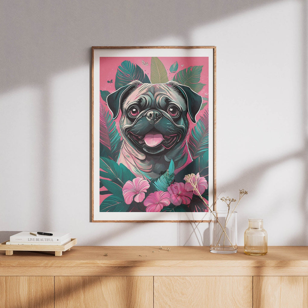 Pug Copy Flowery Dog image 8