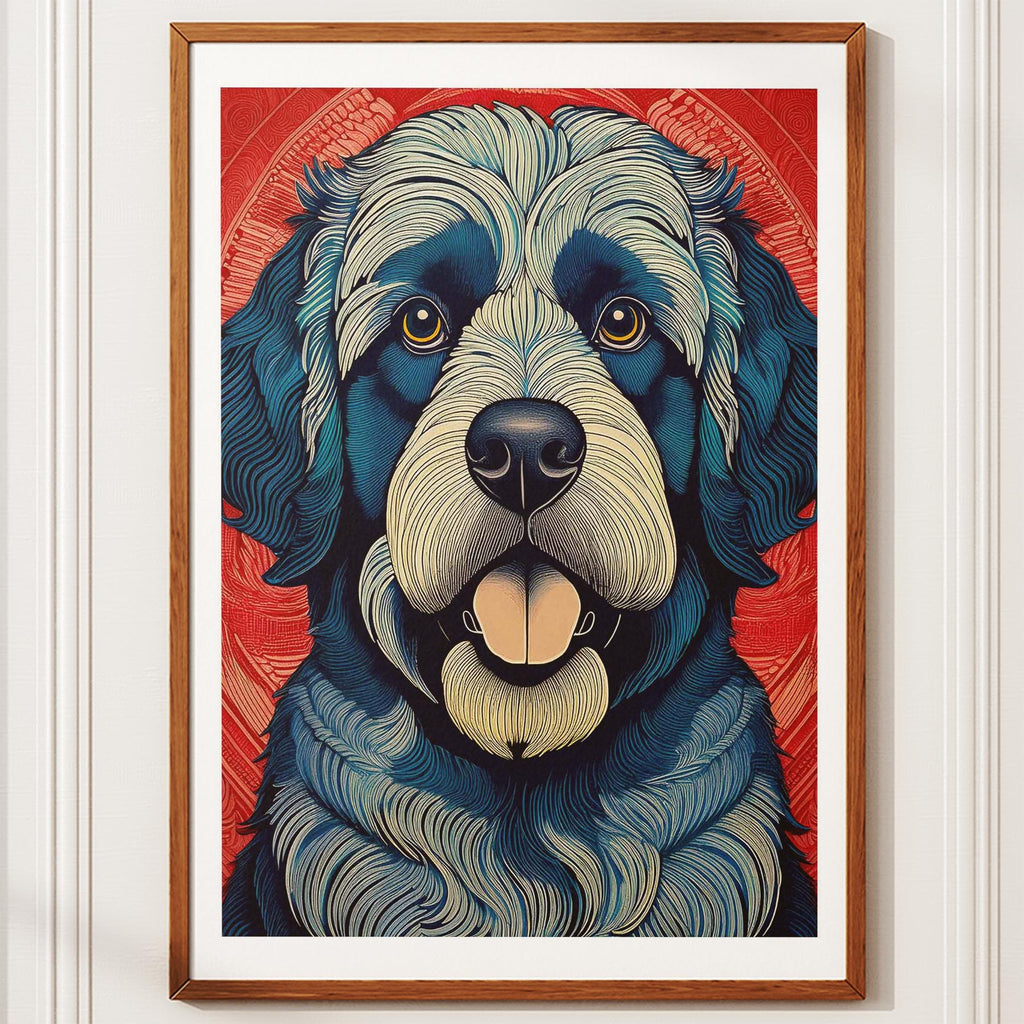 Newfoundland Hokusai Japanese Inspired Dog Series image 10