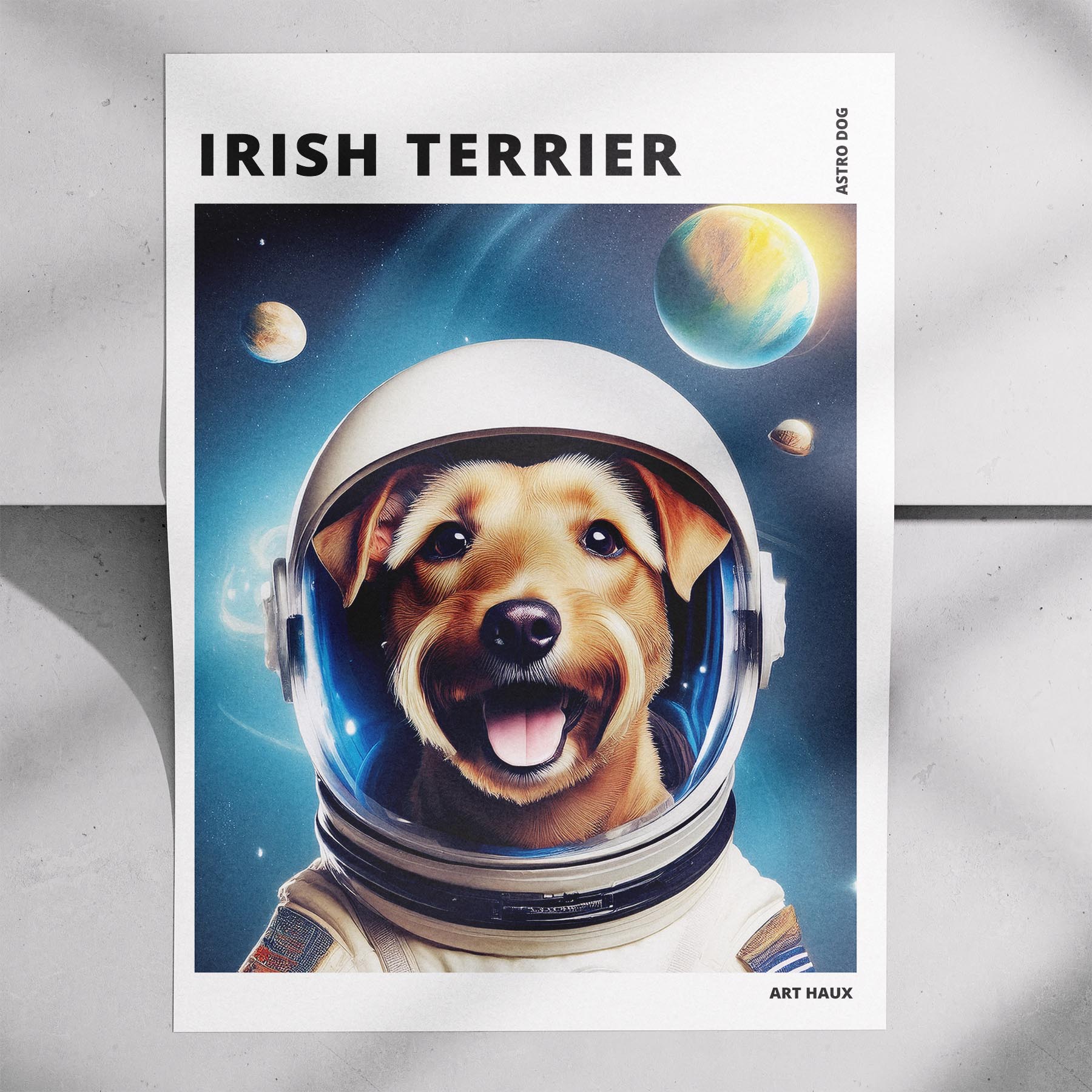 Irish Terrier Astronaut Dog Series with Text Astro Dog image 7