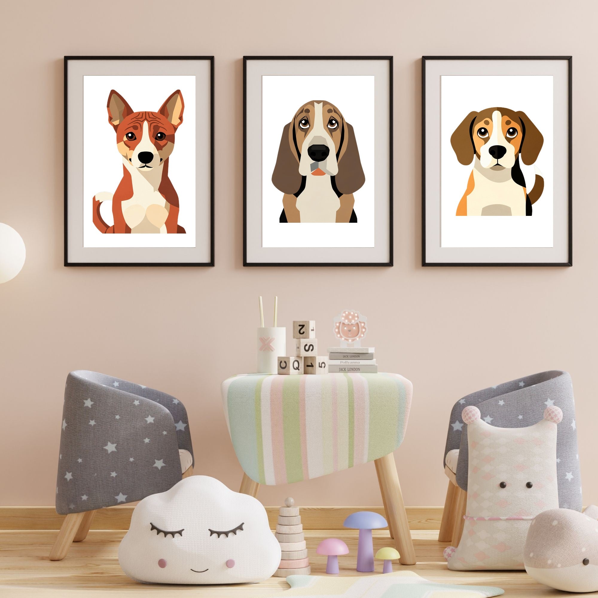 Bold Block Art Print - Framed Nursery Mockup