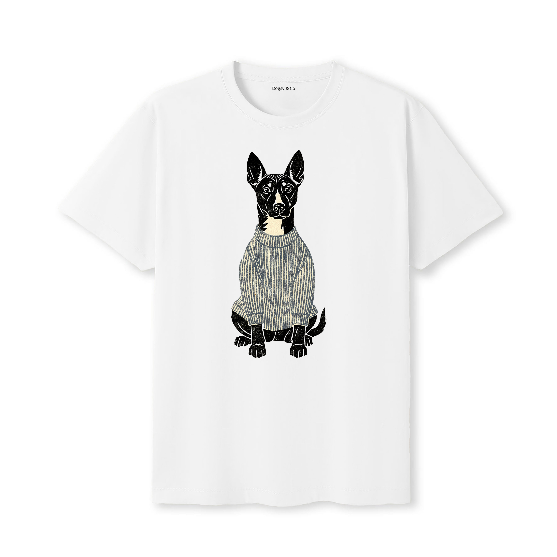 Basenji Jumper Dog T-Shirt - White