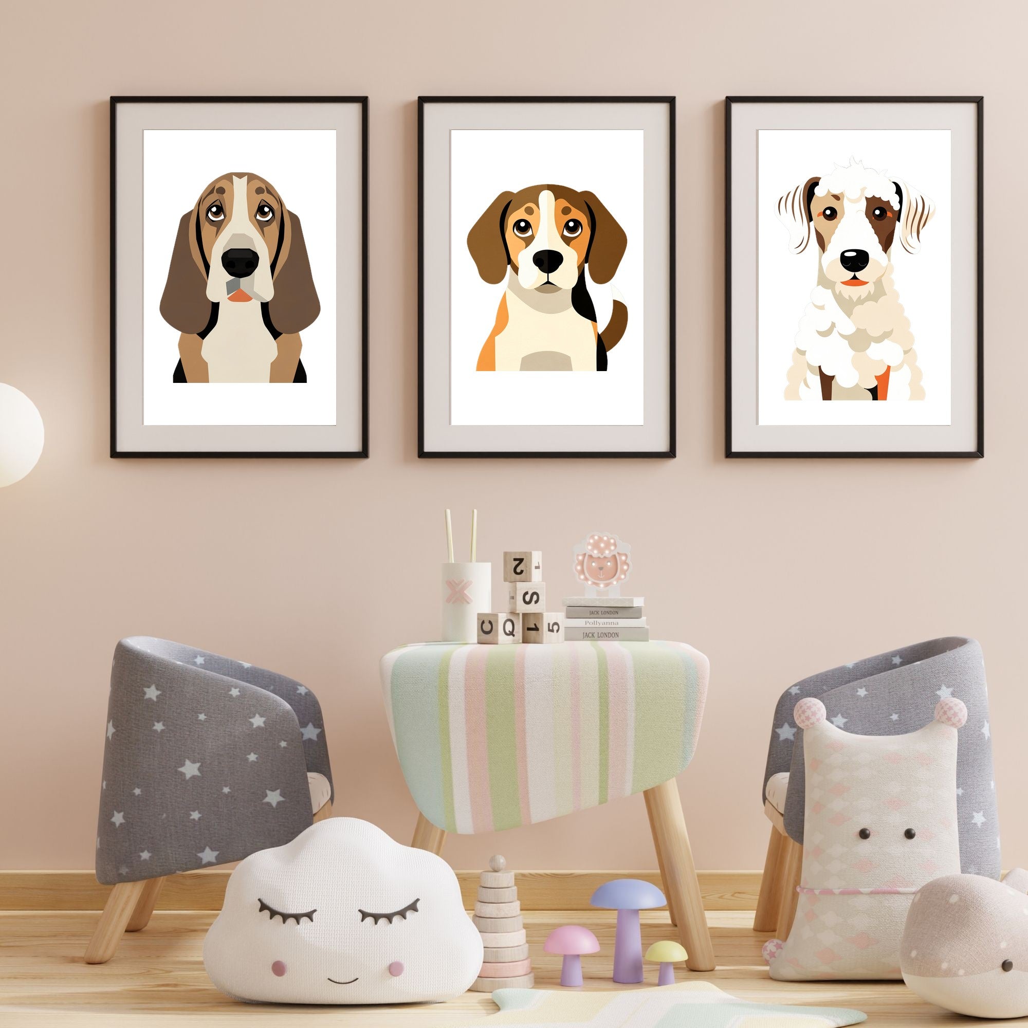 Bold Block Art Print - Framed Nursery Mockup