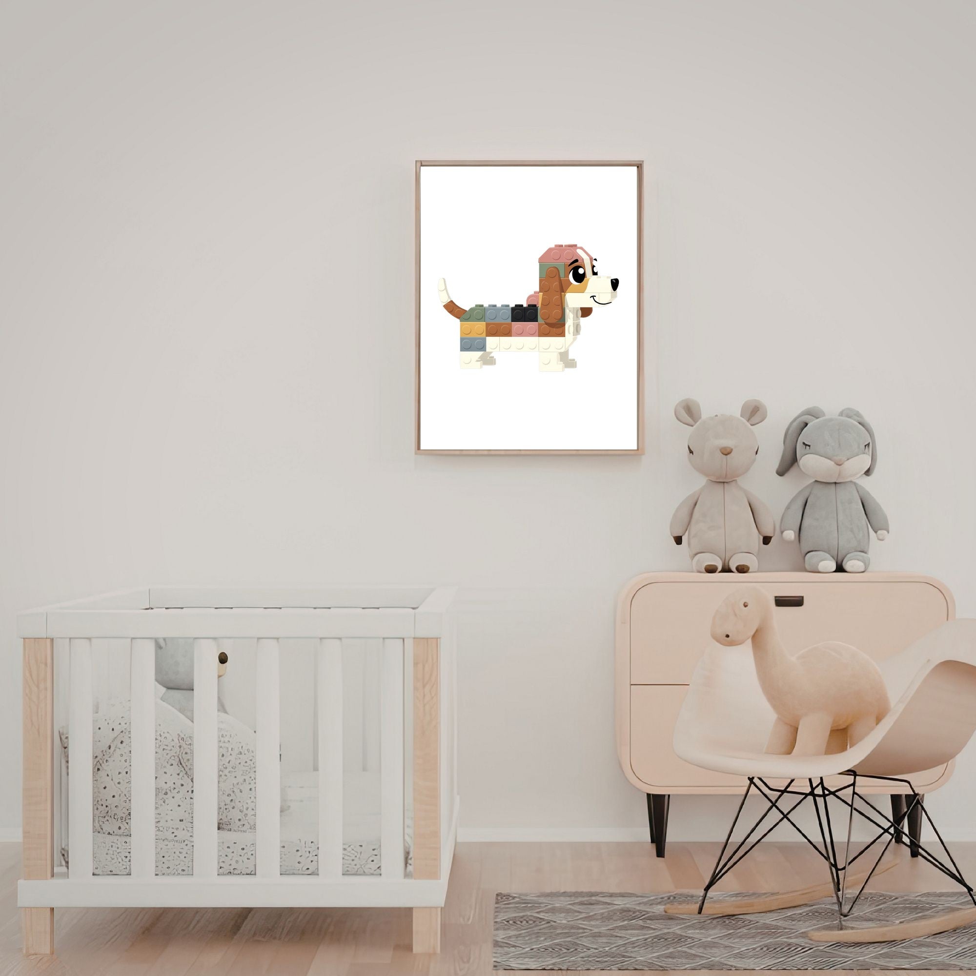 Basset Hound Lego Dog - White