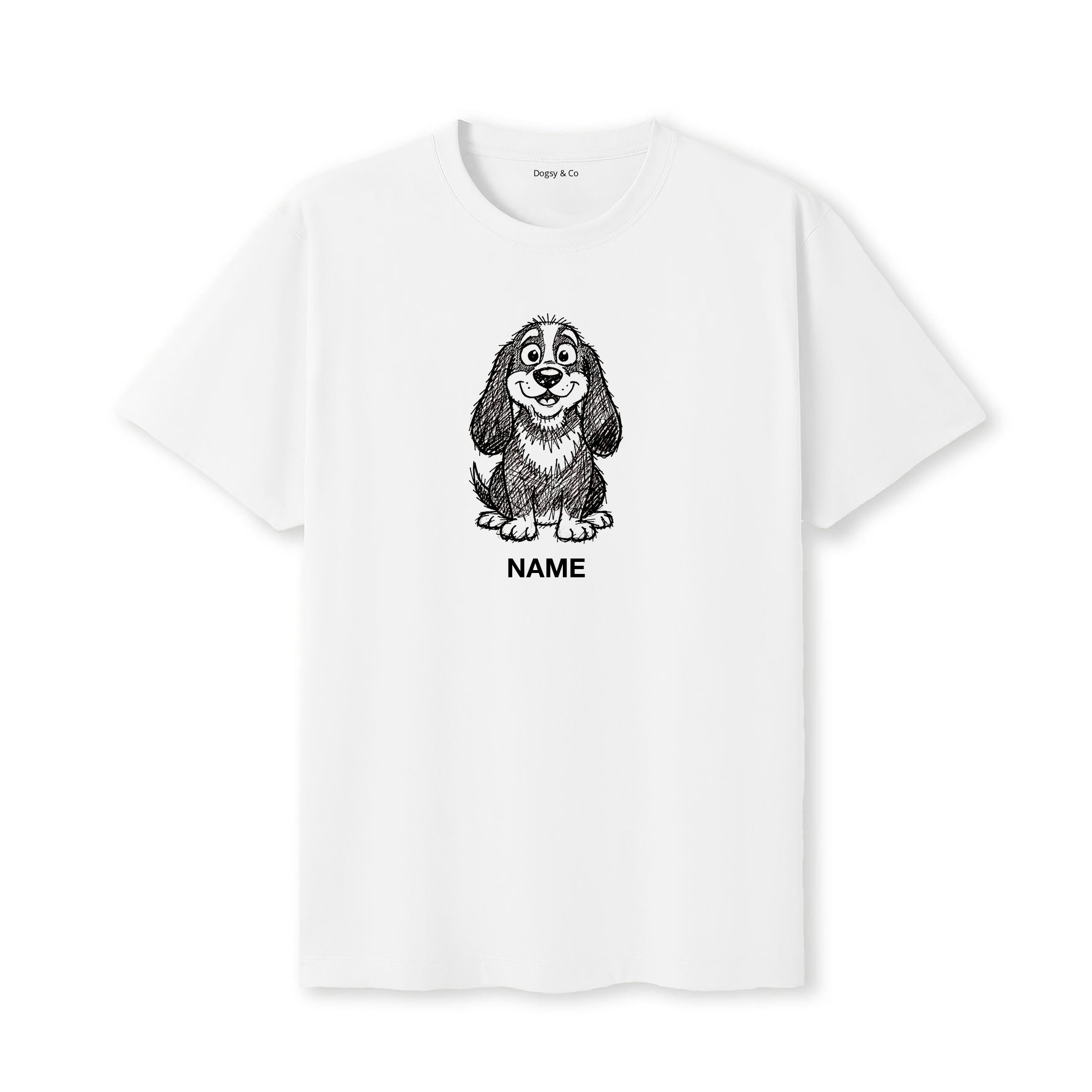 Basset Hound Scraggy Dog Custom T-Shirt - White
