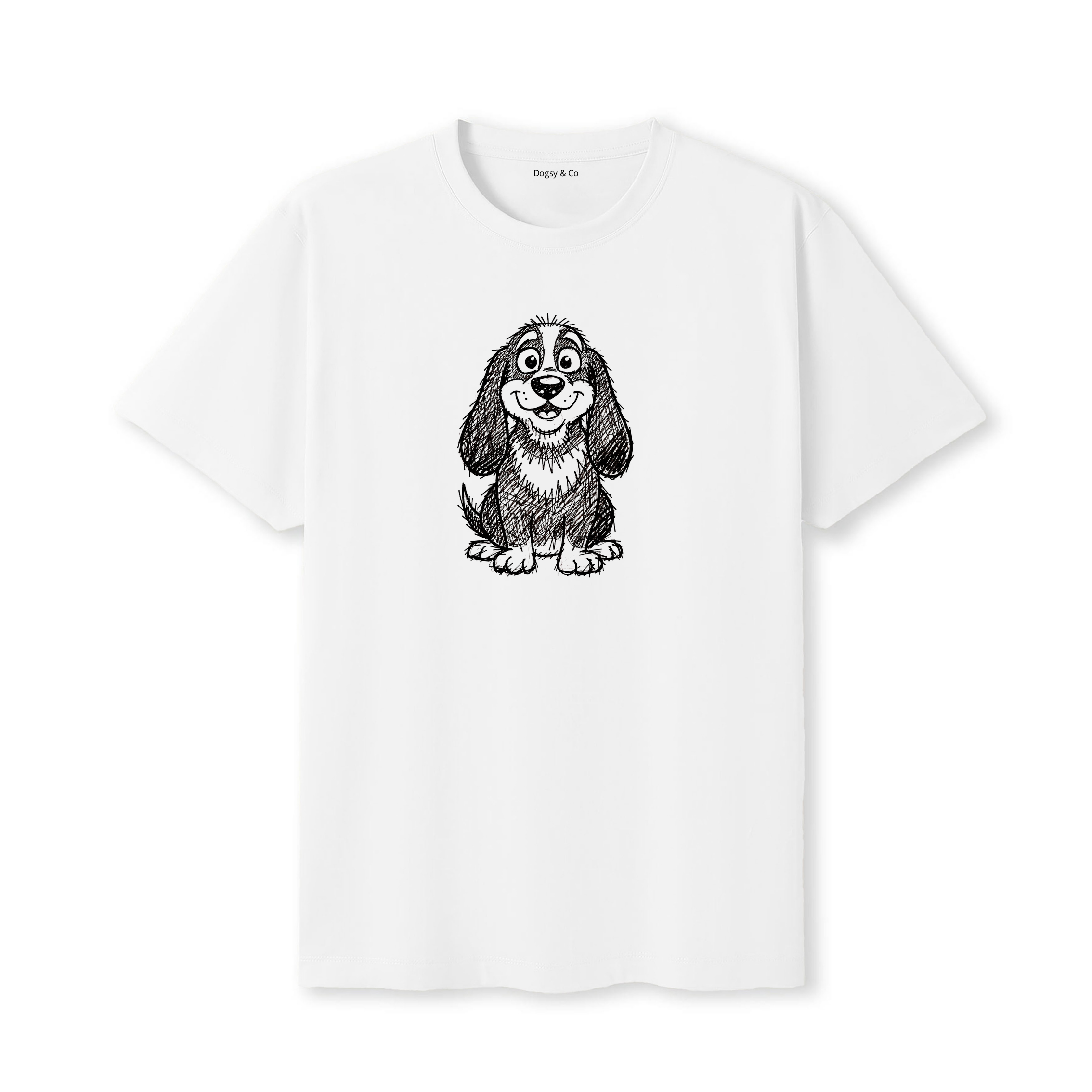 Basset Hound Scraggy Dog T-Shirt - White