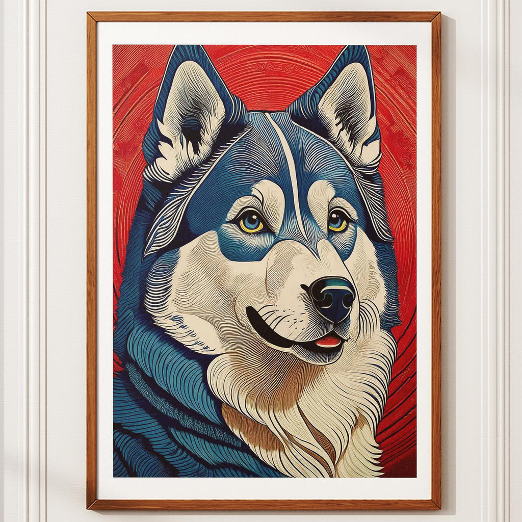 Siberian Husky Hokusai Japanese Inspired Dog Series image 10