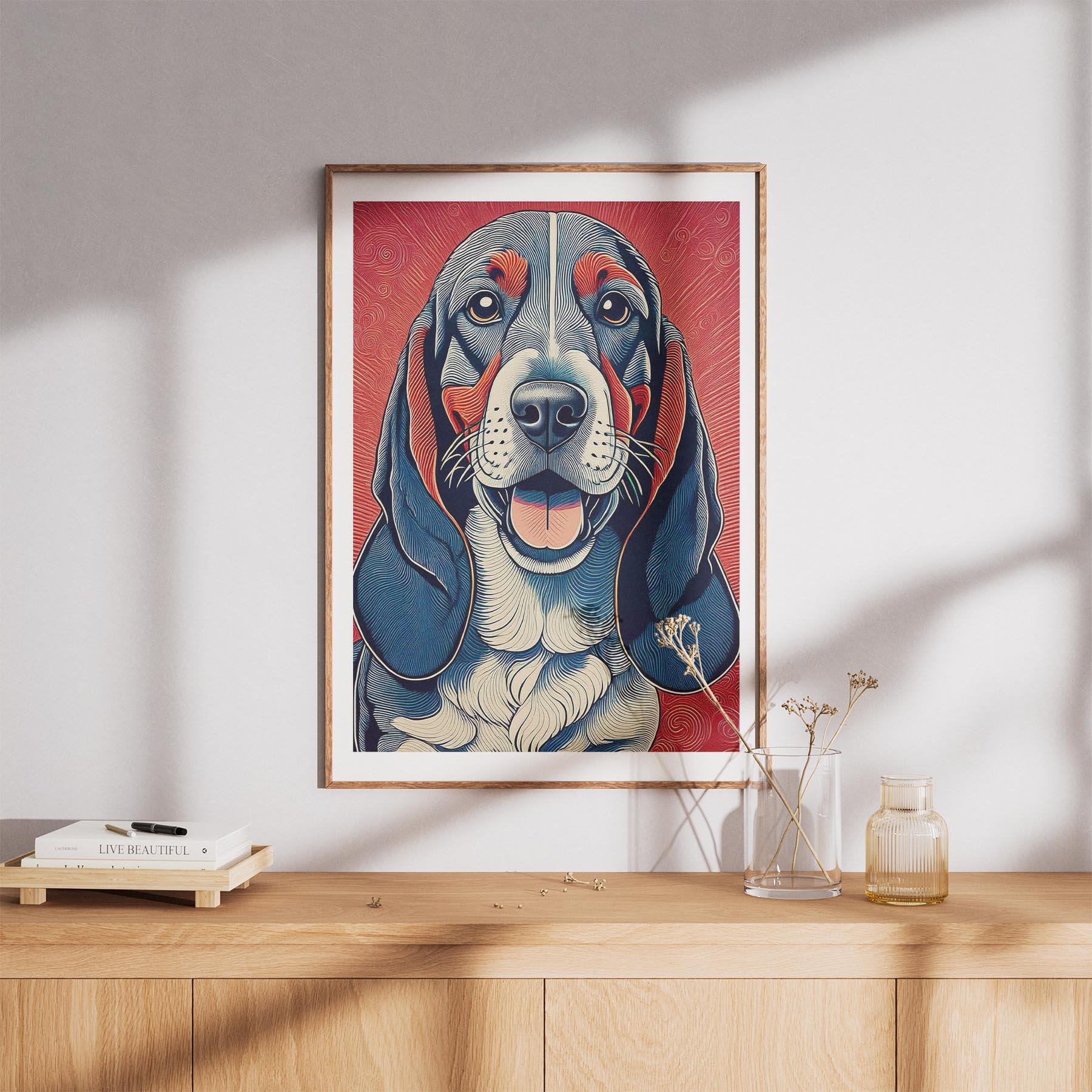 Basset Hound Hokusai Japanese Inspired Dog Series image 8