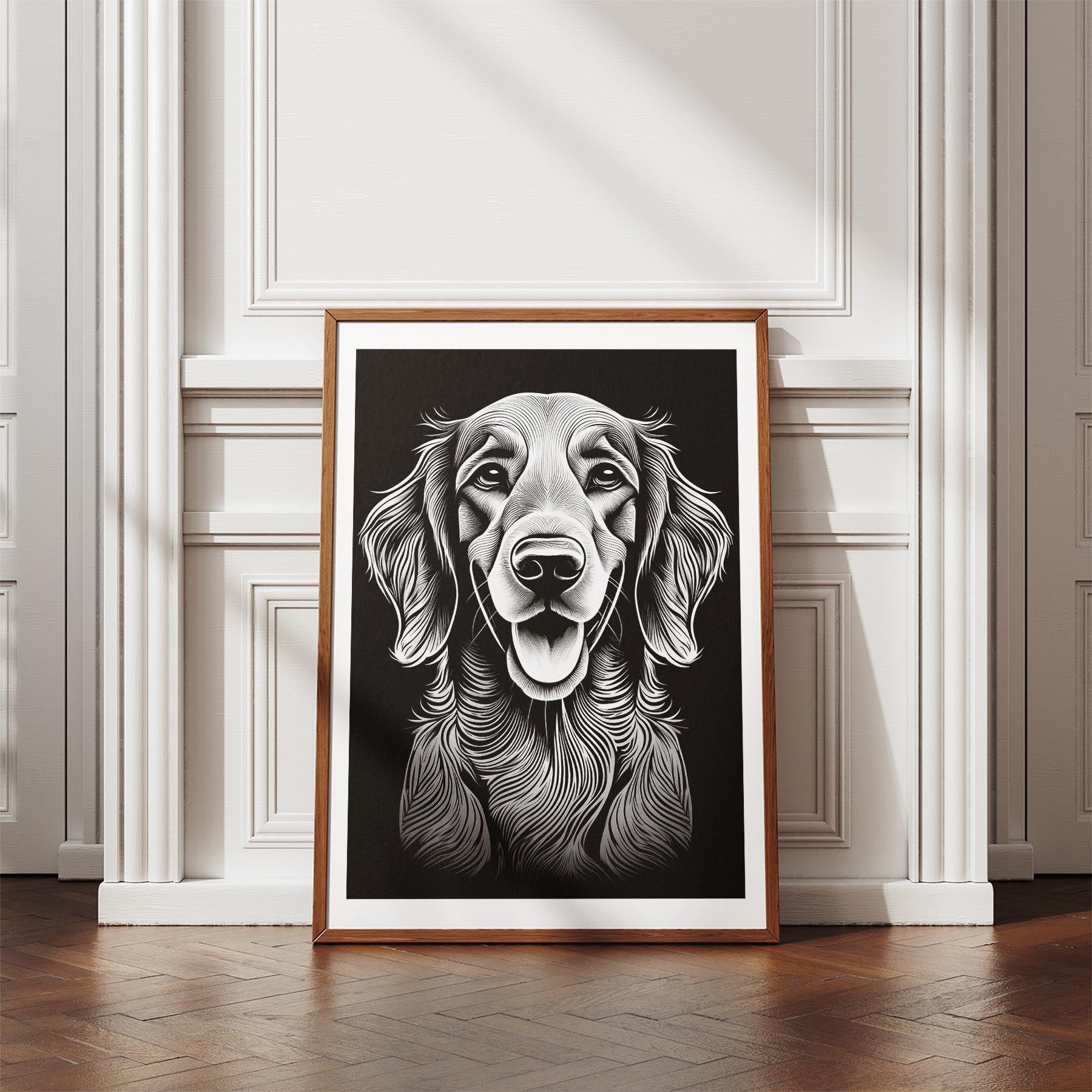 Irish Setter Line Dog Series in Black and White image 4