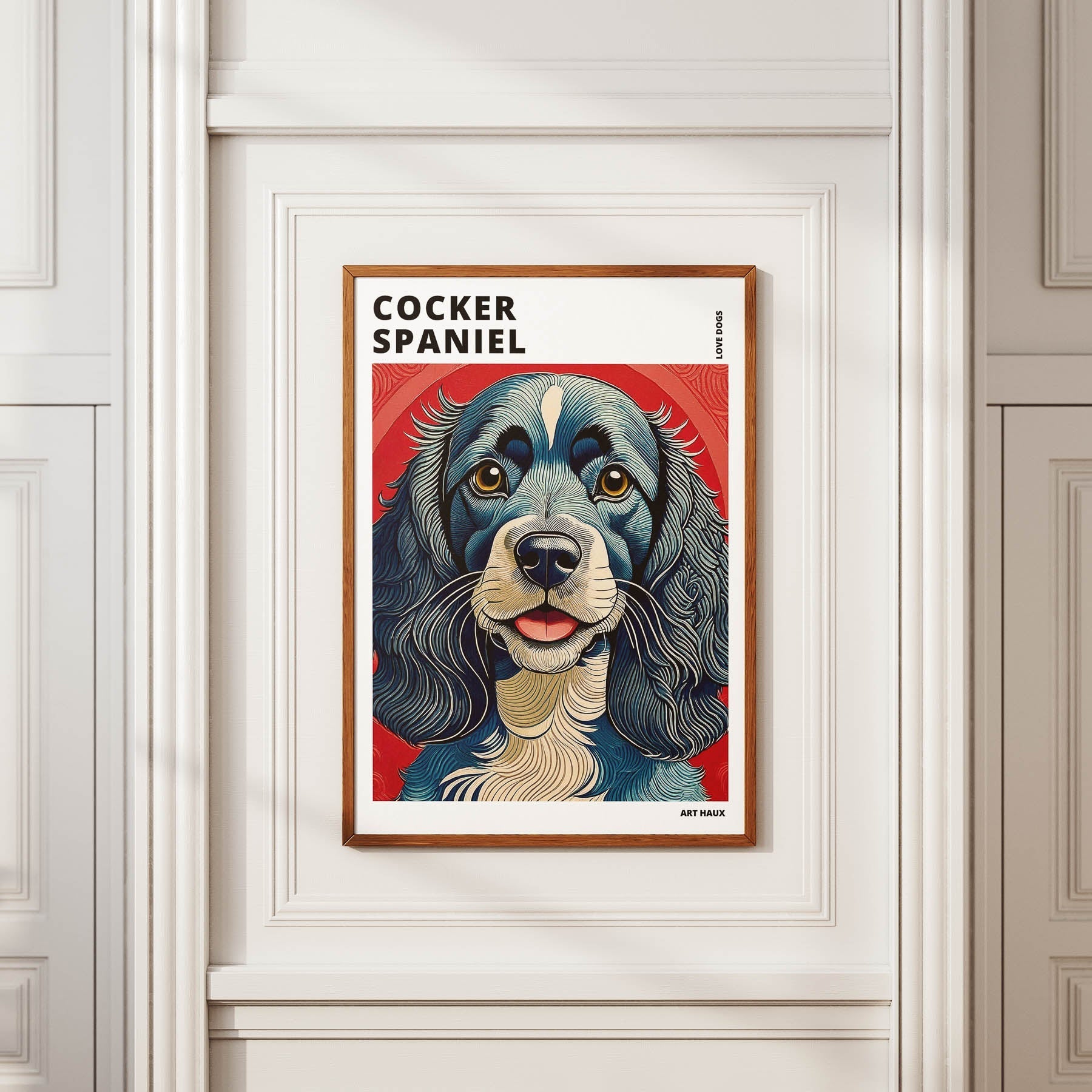 Cocker Spaniel Hokusai Japanese Inspired Dog Series with Text image 3
