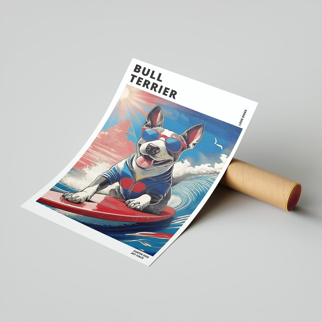 Bull Terrier Hokosai Surfer Dogs 1 image 7