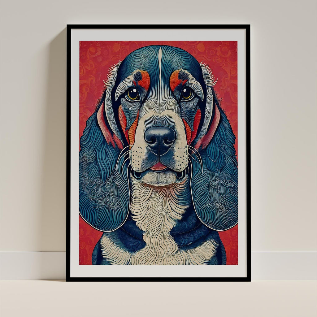 Bloodhound Hokusai Japanese Inspired Dog Series image 0