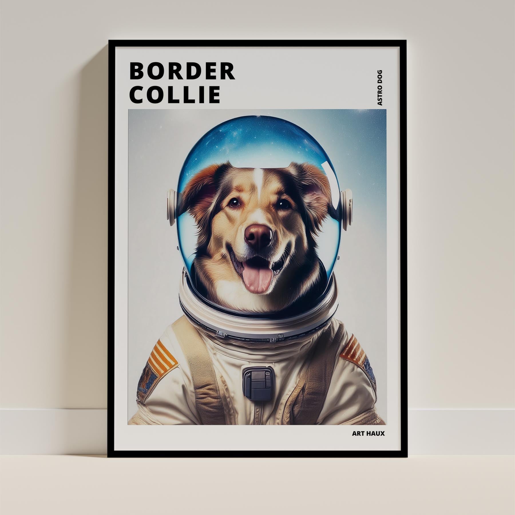Border Collie Astronaut Dog Series with Text Astro Dog image 11