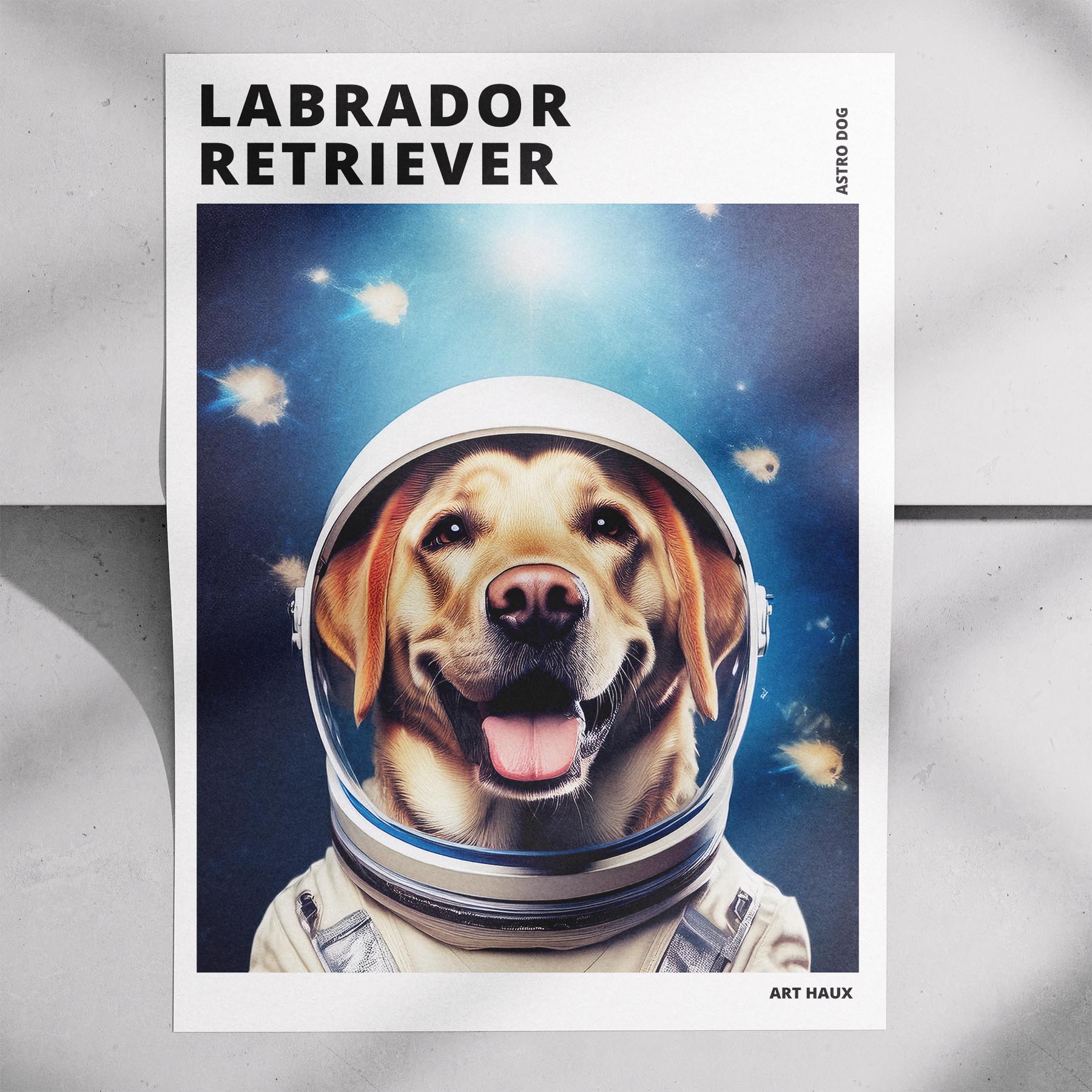 Labrador Retriever Astronaut Dog Series with Text Astro Dog image 7
