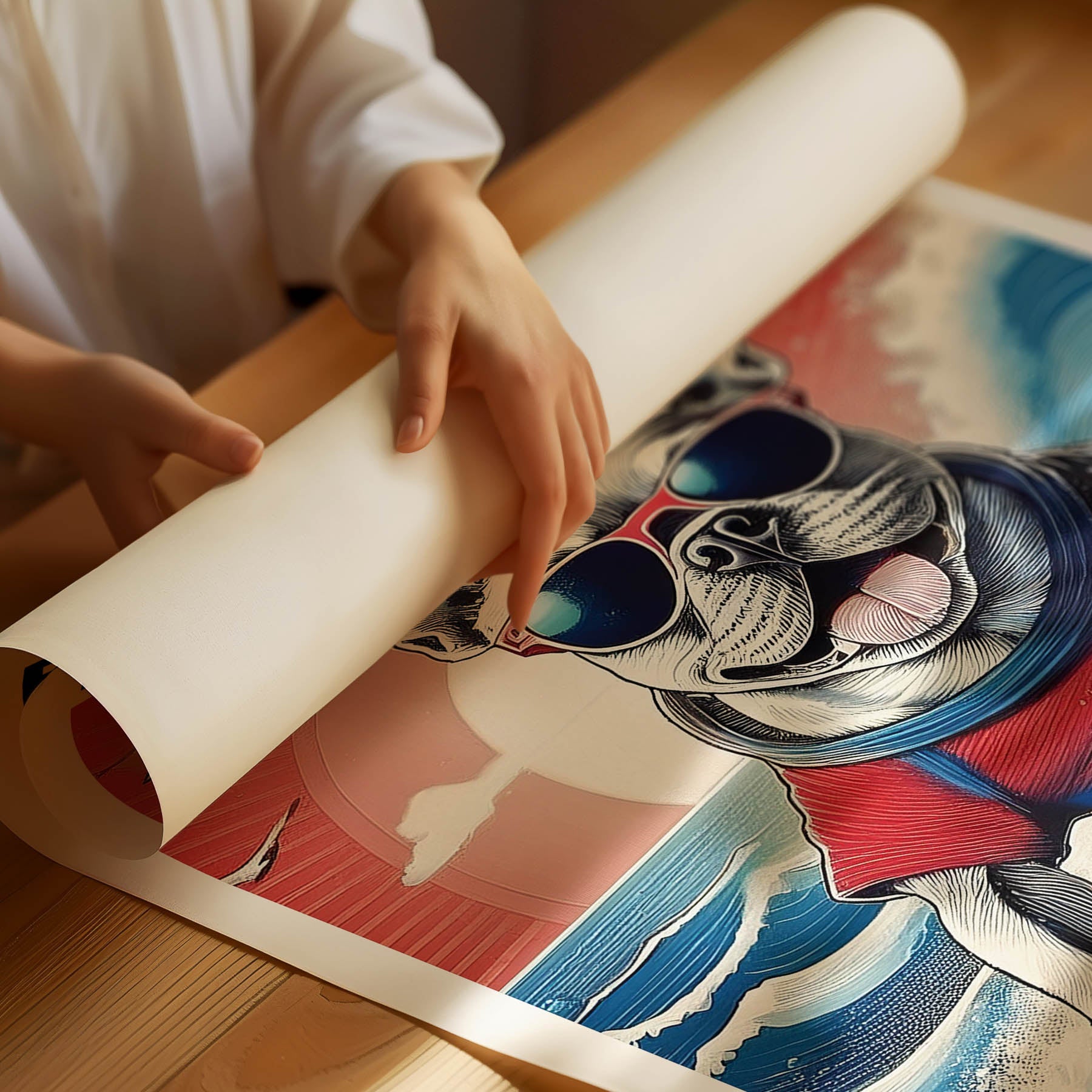 French Bulldog Hokosai Surfer Dogs 1 image 3