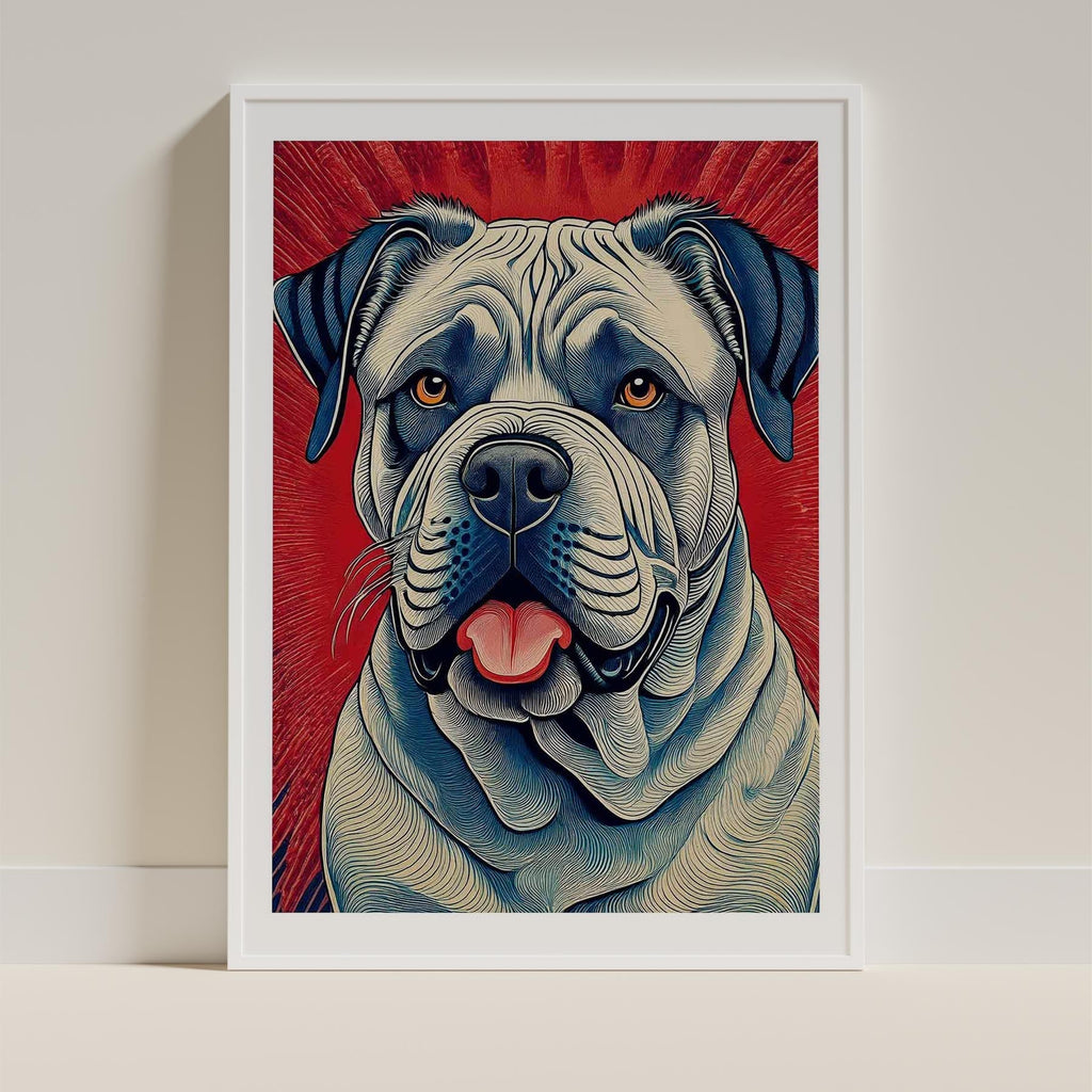 Bullmastiff Hokusai Japanese Inspired Dog Series image 9