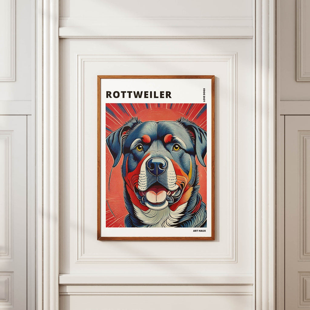 Rottweiler Hokusai Japanese Inspired Dog Series with Text image 3