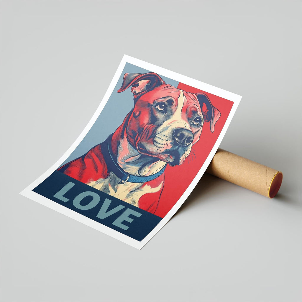 American Staffordshire Terrier LOVE Series Inspired by the Obama Poster image 6