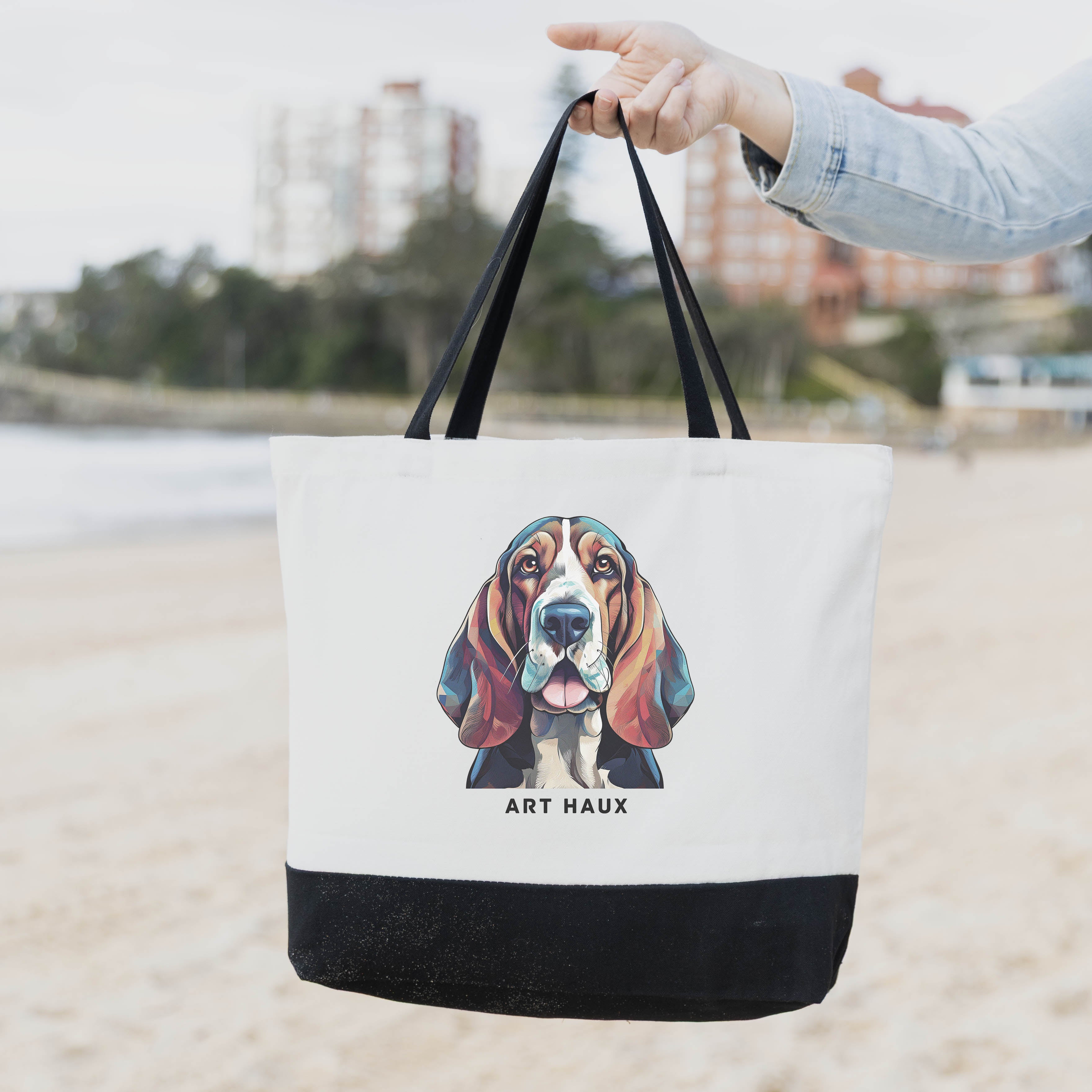 Basset Hound Chic Graphic Art Bag image 1