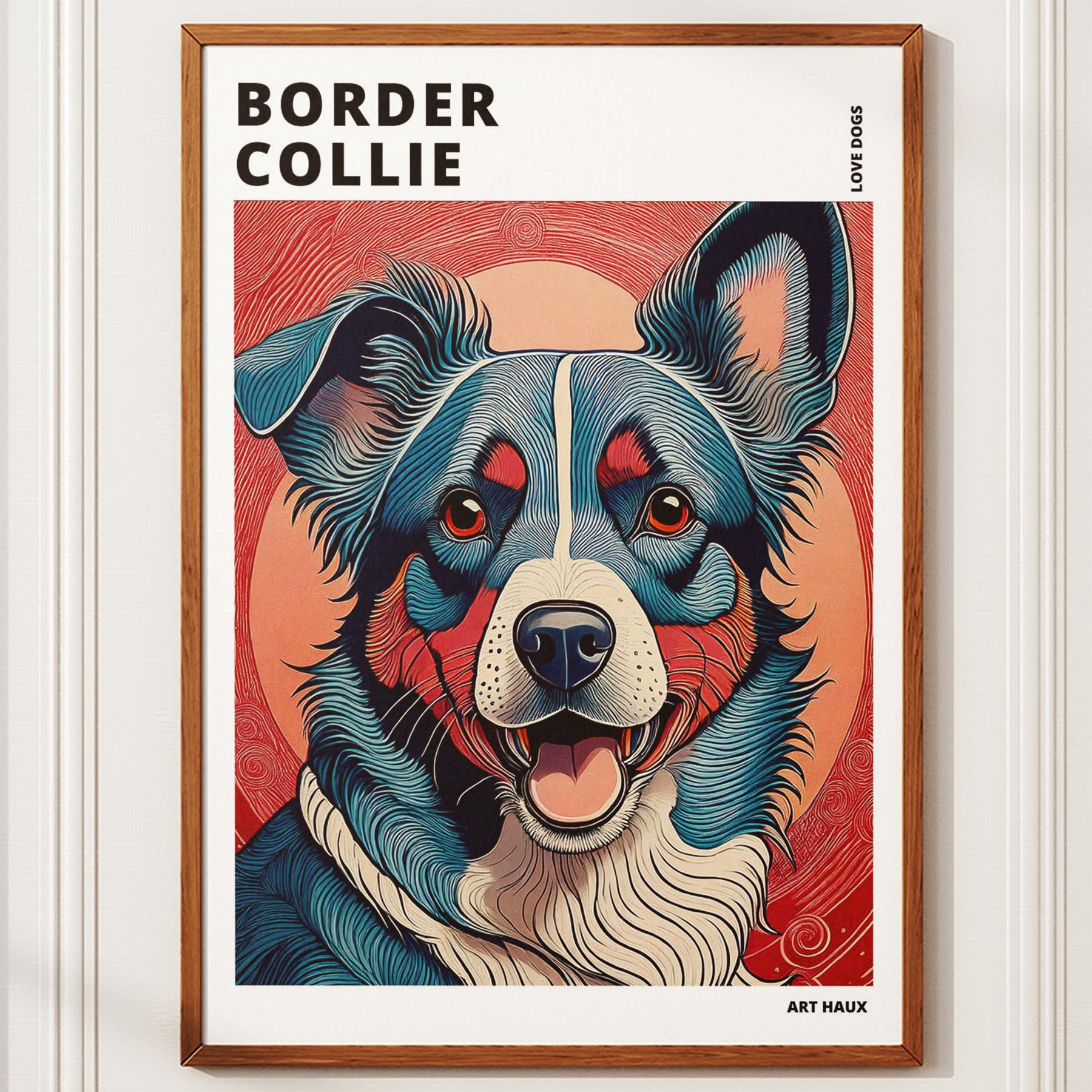 Border Collie Hokusai Japanese Inspired Dog Series with Text image 9