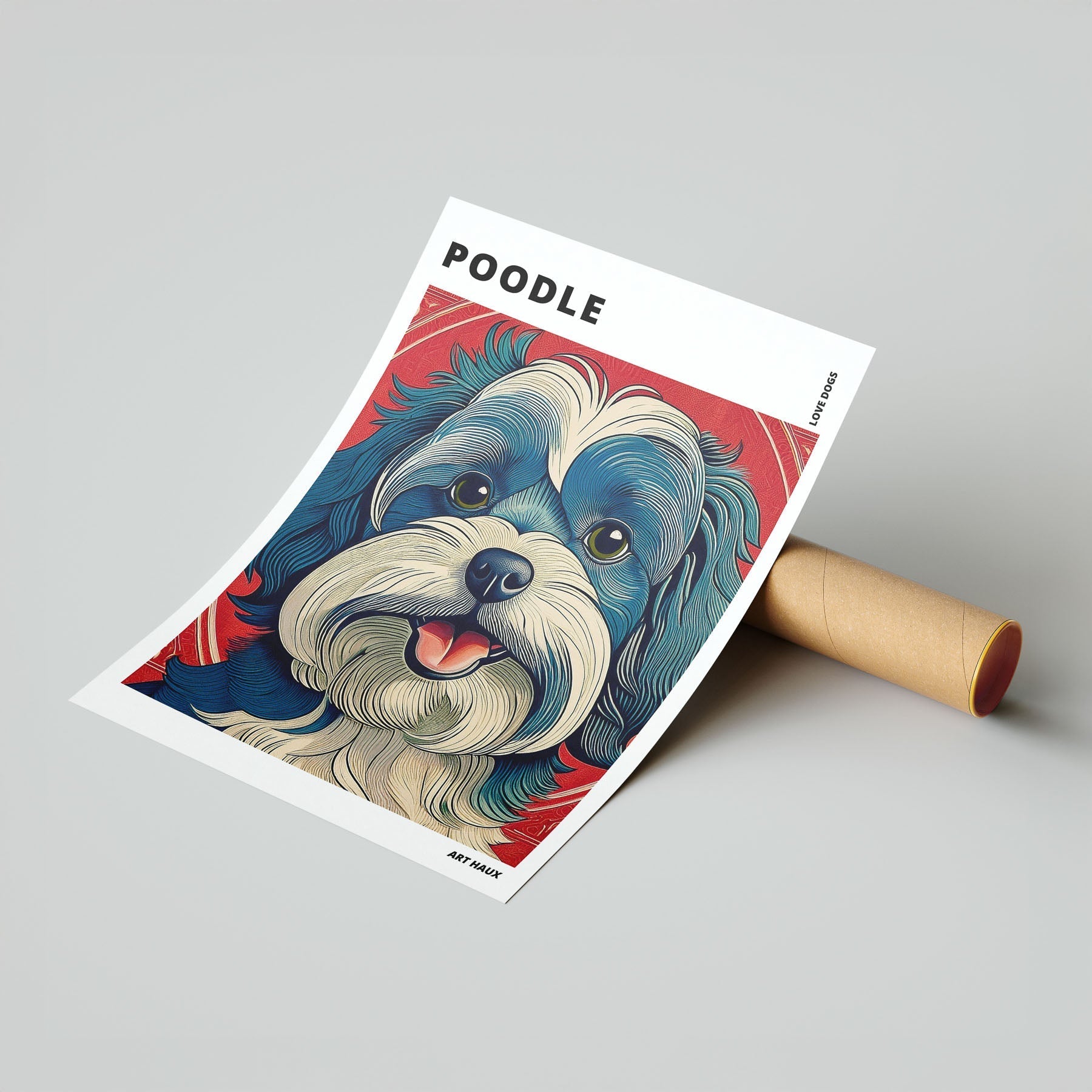 Poodle Hokusai Japanese Inspired Dog Series with Text image 6