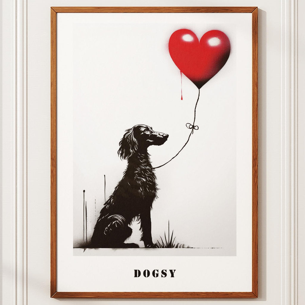 Borzoi DOGSY Series inspired by the Art of Banksy with text Dogsy image 10
