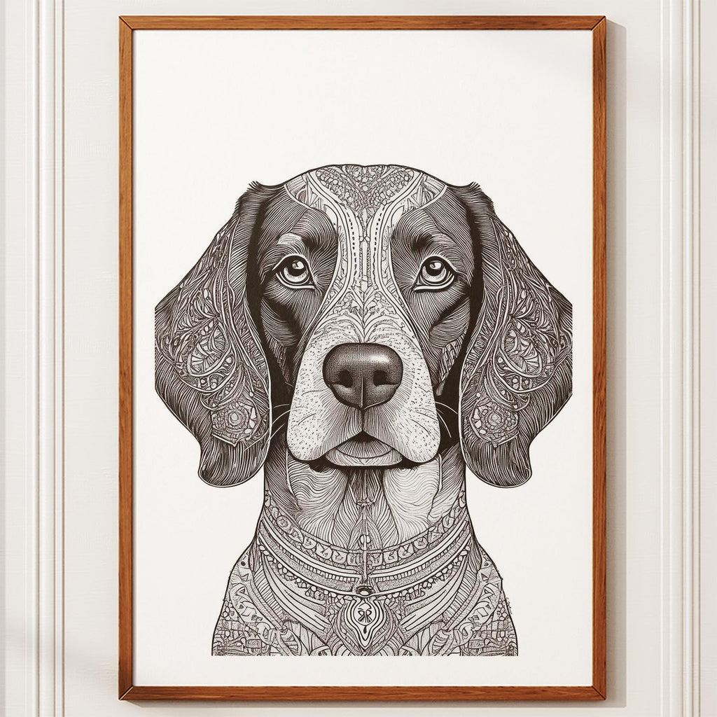 English Springer Spaniel Mandala Black and White Dog Series image 10