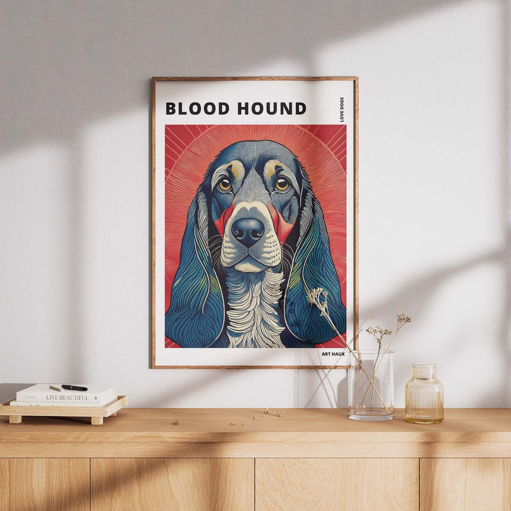 Bloodhound Hokusai Japanese Inspired Dog Series with Text image 7