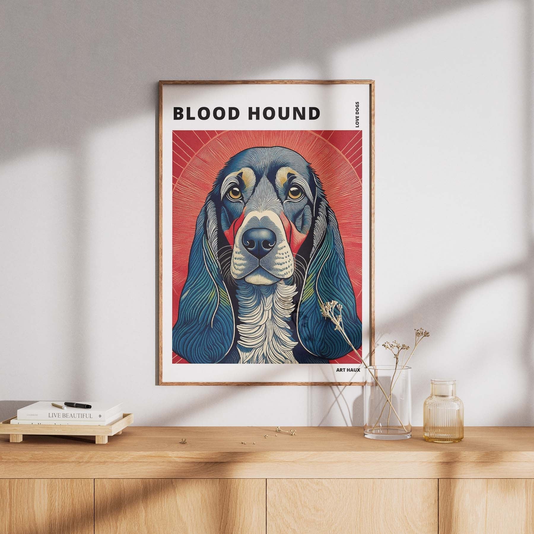 Bloodhound Hokusai Japanese Inspired Dog Series with Text image 7