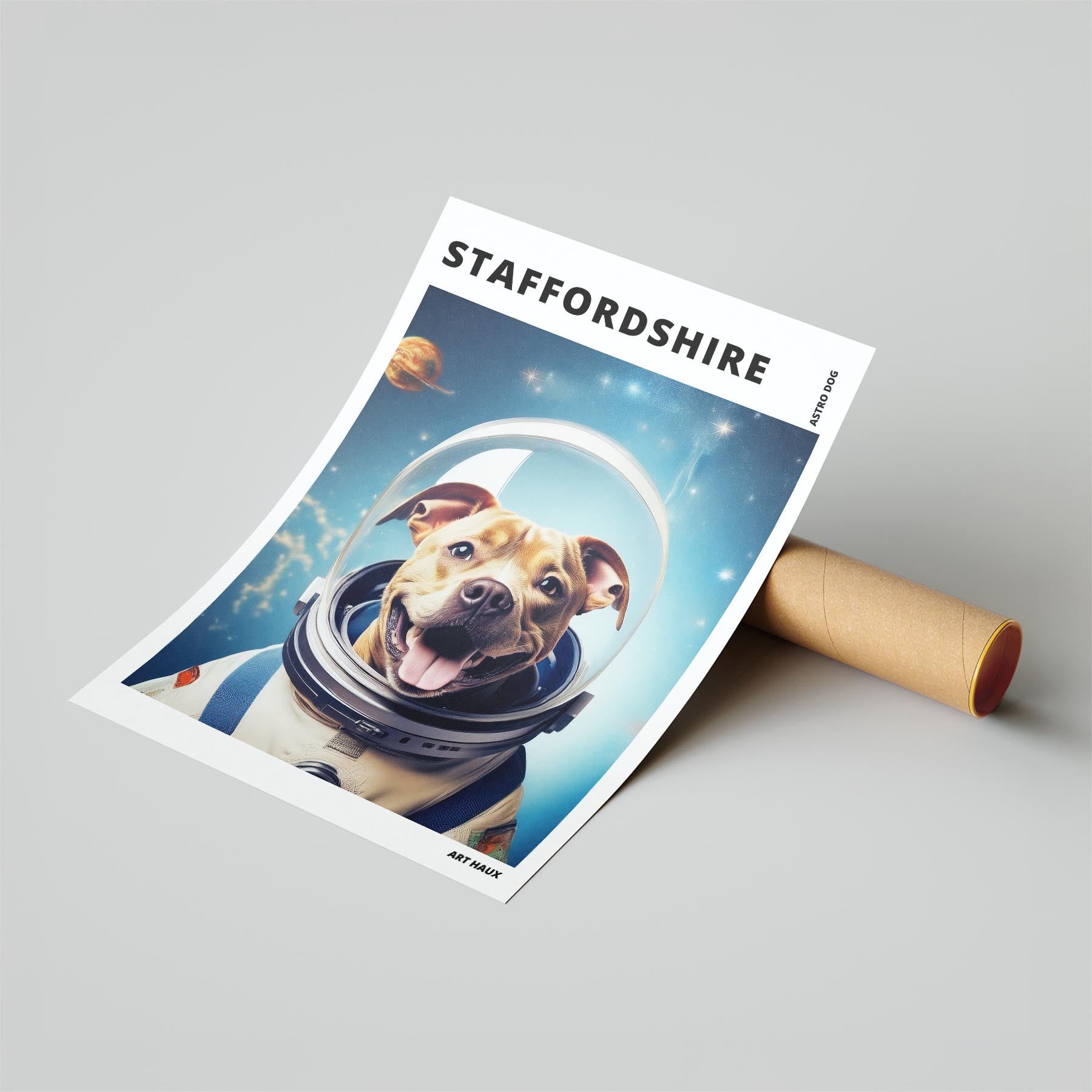Staffordshire Bull Terrier Astronaut Dog Series with Text Astro Dog image 6