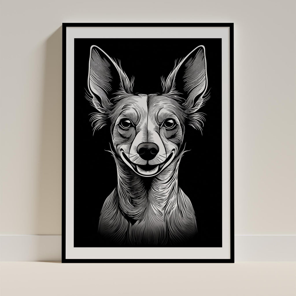 Chinese Crested Line Dog Series in Black and White image 0