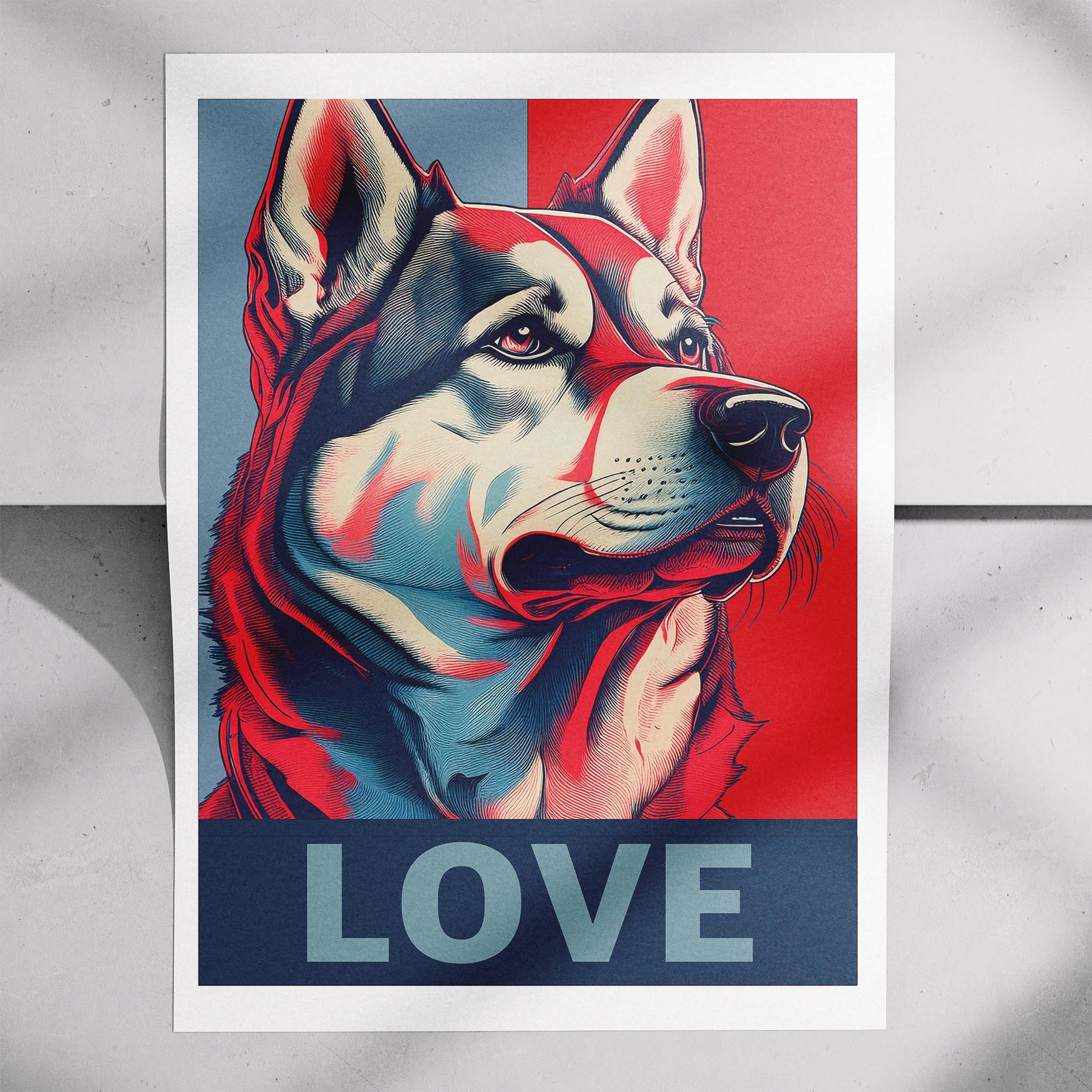 Alaskan Malamute LOVE Series Inspired by the Obama Poster image 7