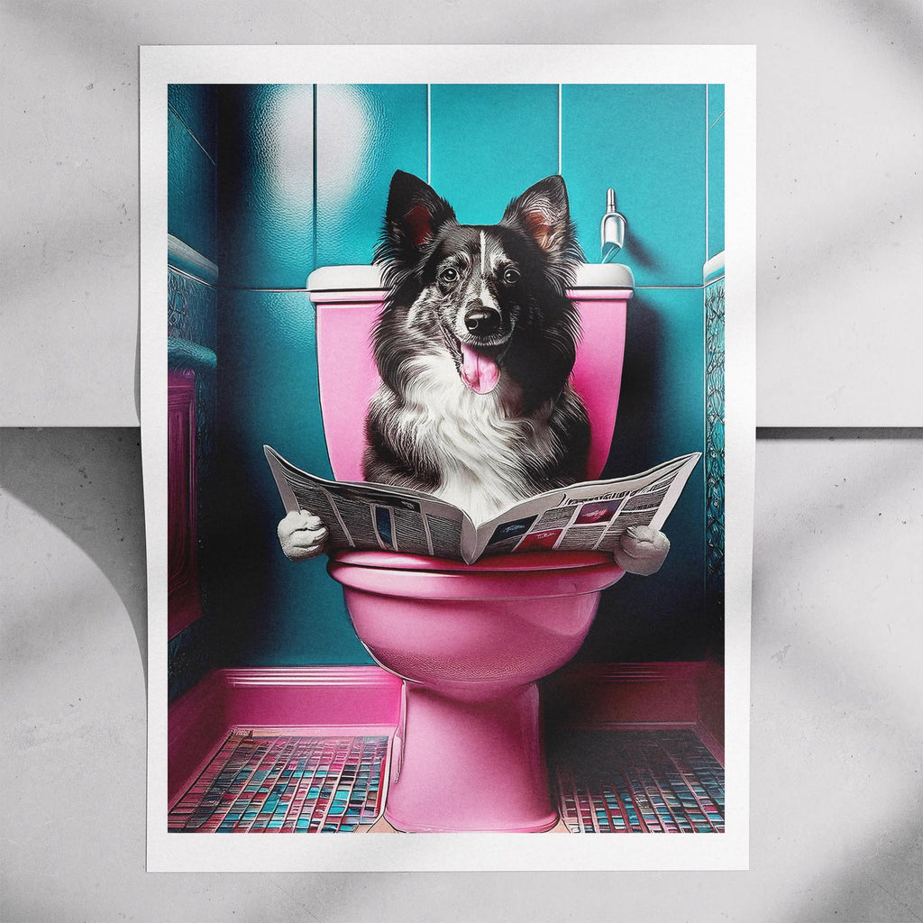 Shetland Sheepdog Toilet Dogs PInk and Turquise image 7