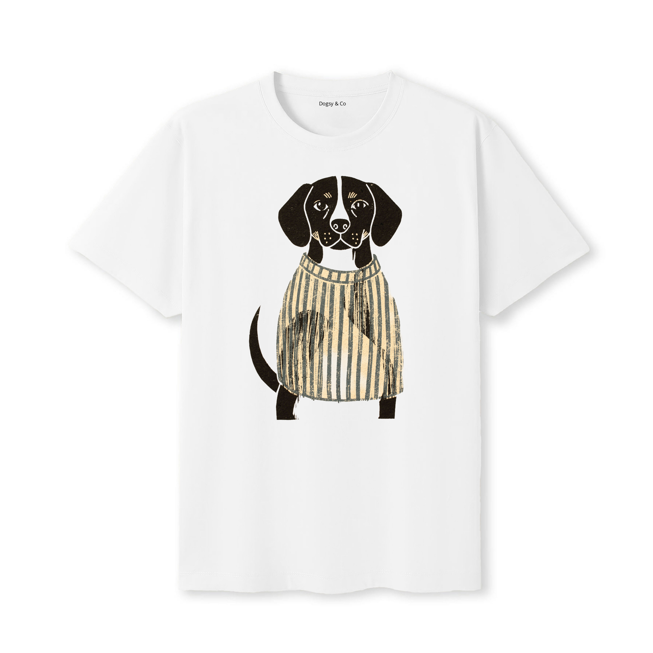 Beagle Jumper Dog T-Shirt - White