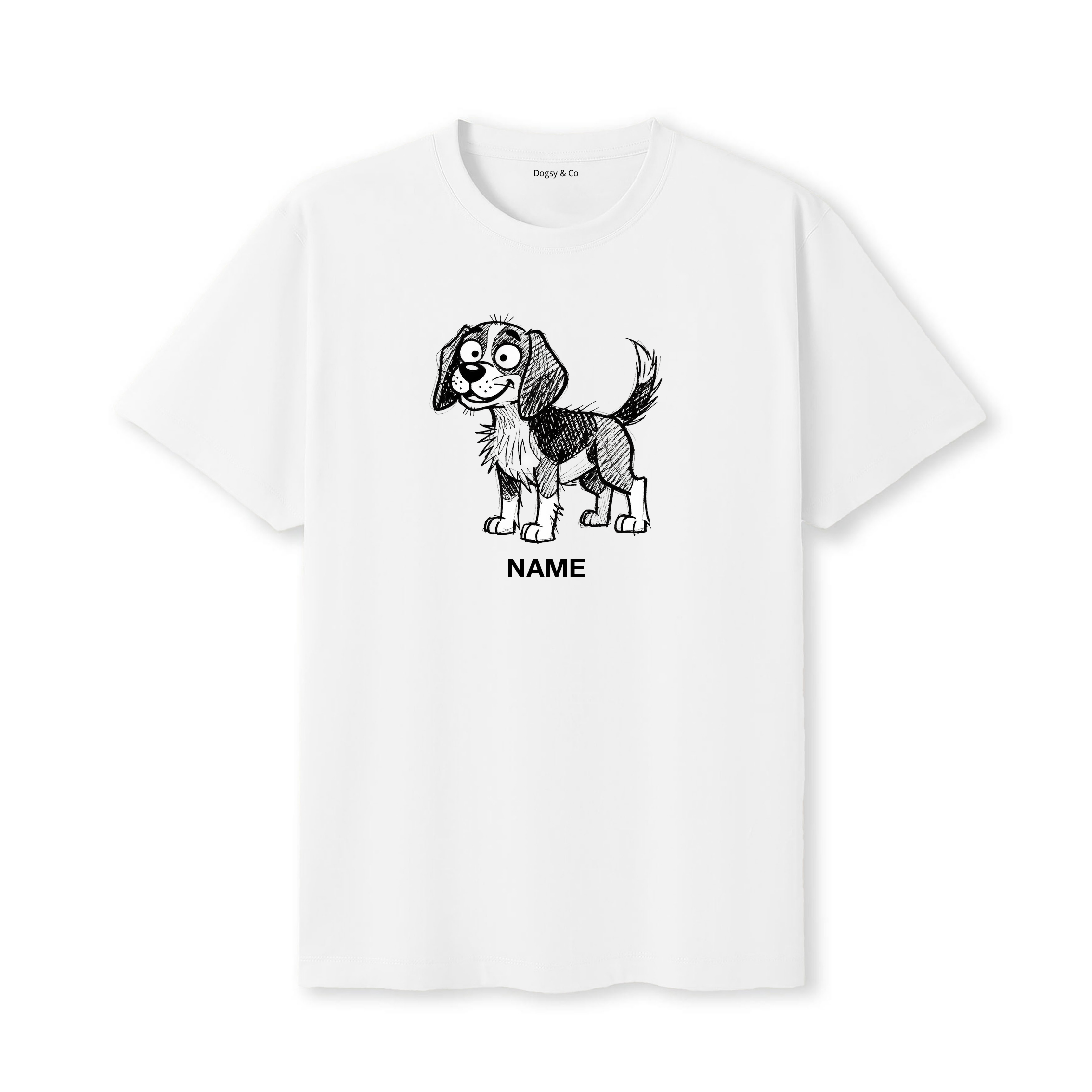 Beagle Scraggy Dog Custom T-Shirt - White