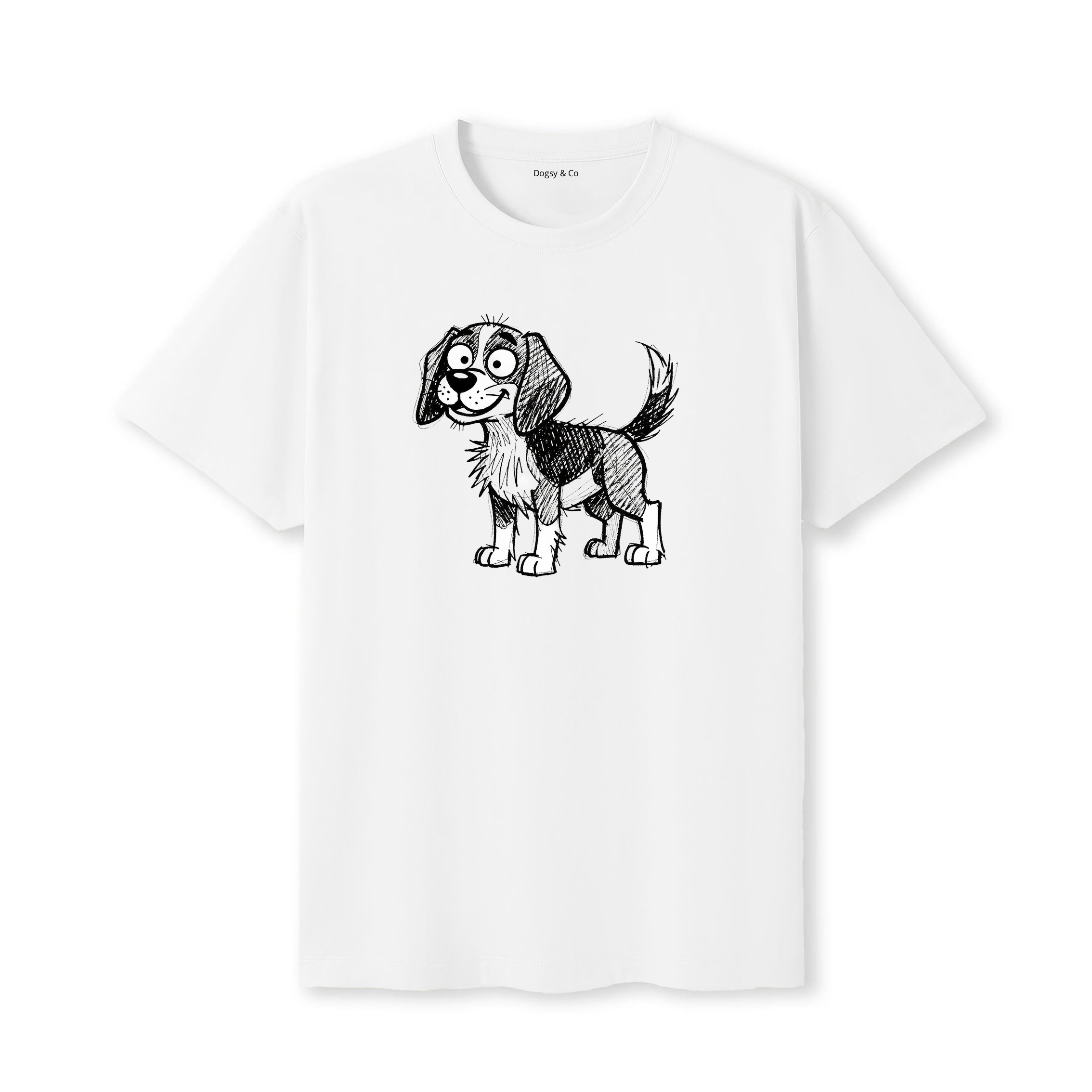 Beagle Scraggy Dog T-Shirt - White
