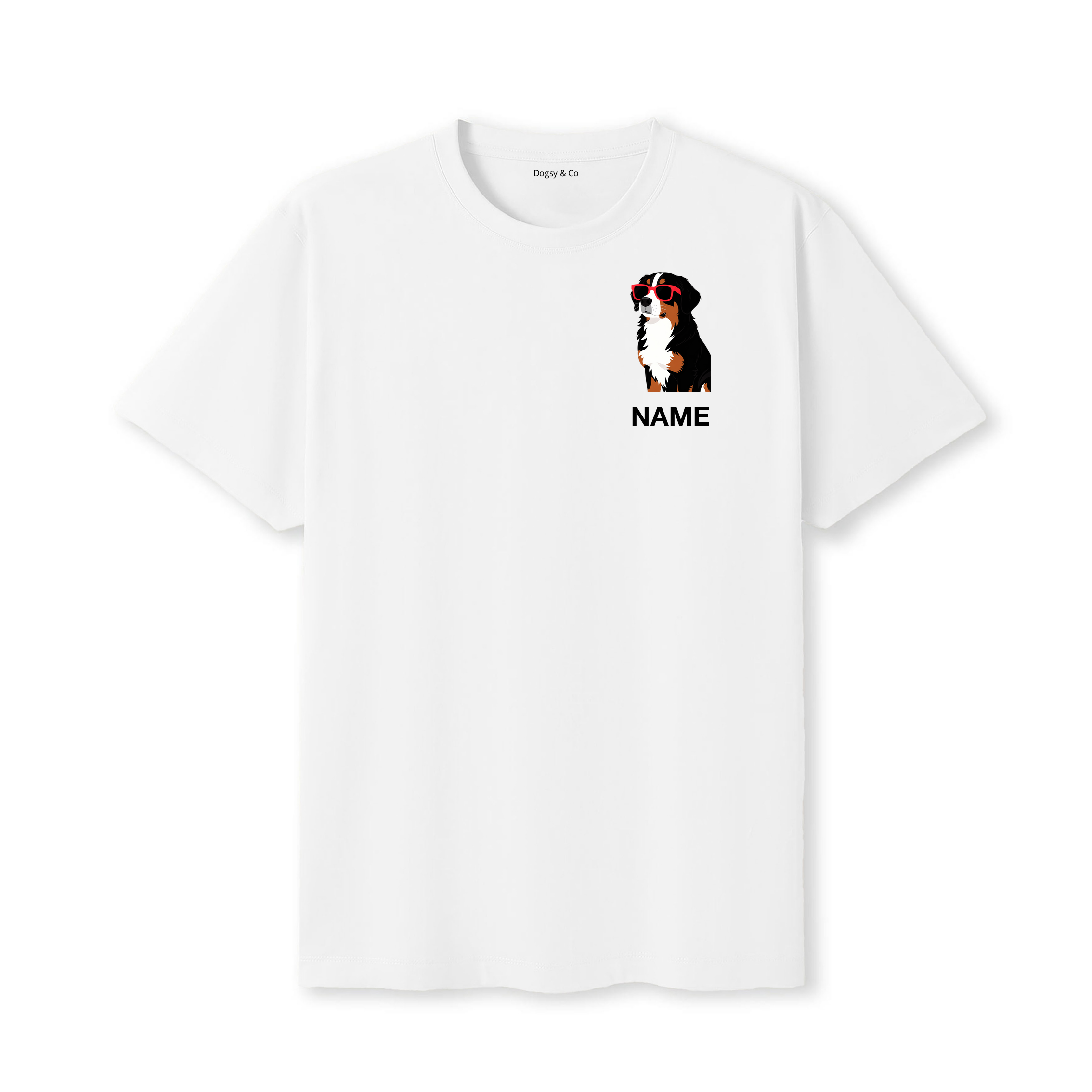 Bernese Mountain Dog Cool Dog Custom T-Shirt - White