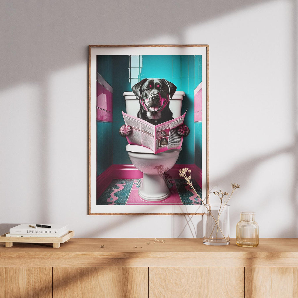Rottweiler Toilet Dogs PInk and Turquise image 8