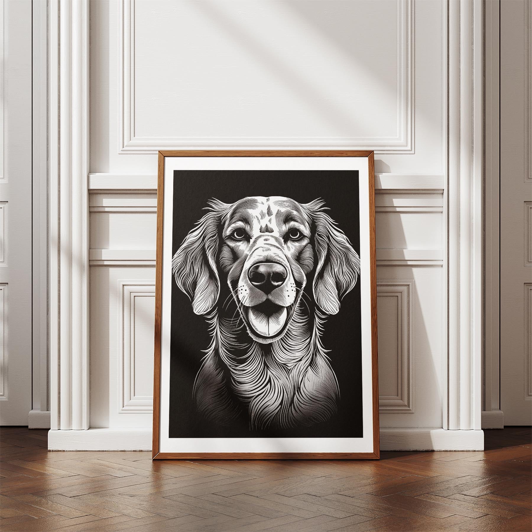 English Setter Line Dog Series in Black and White image 4