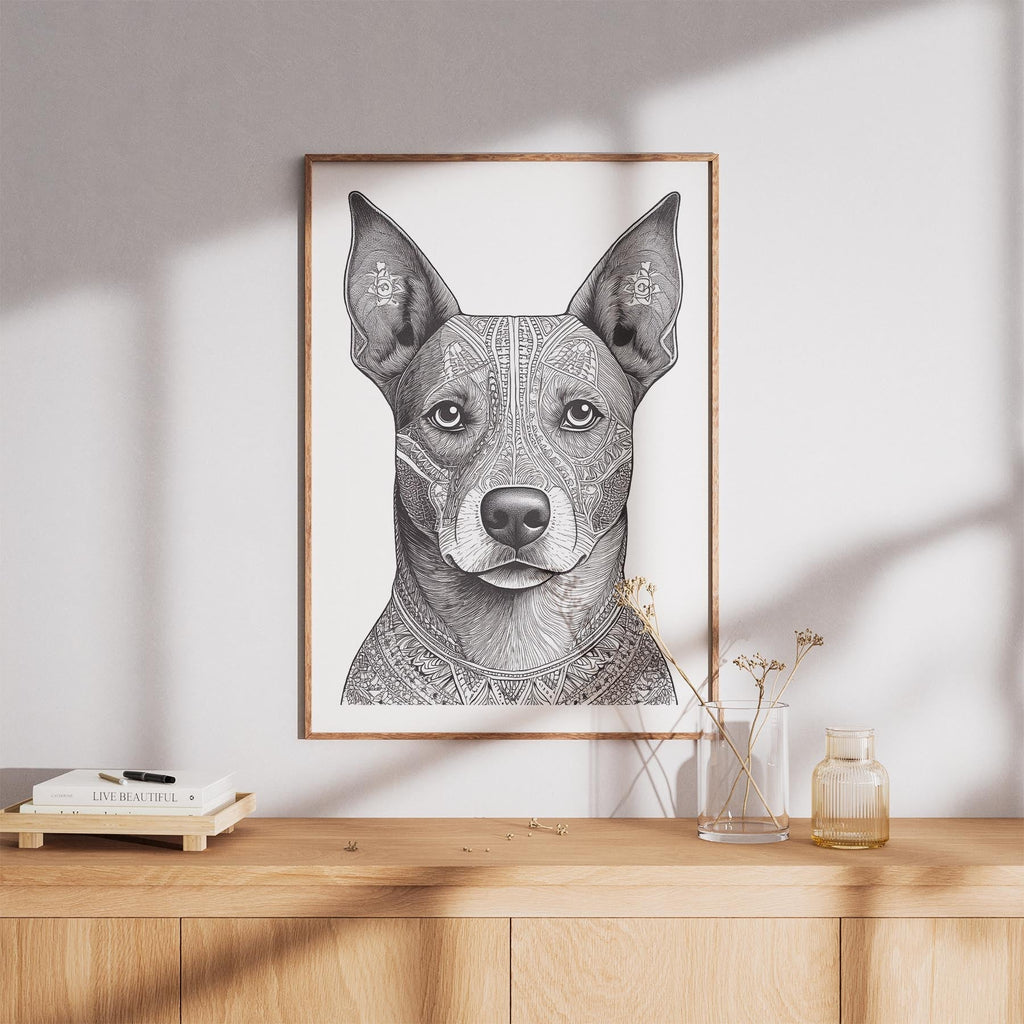 Kelpie Mandala Black and White Dog Series image 8