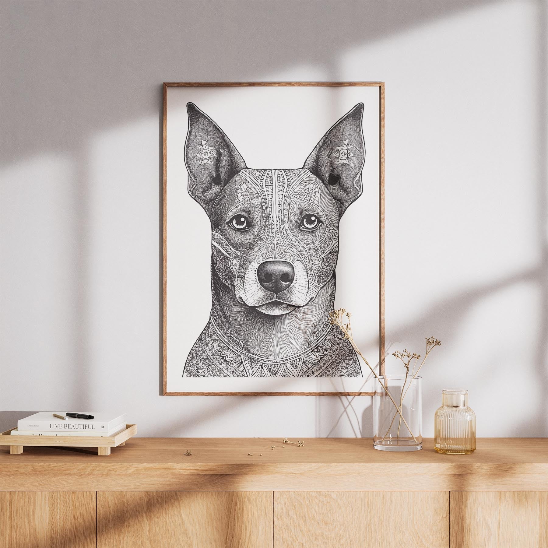 Kelpie Mandala Black and White Dog Series image 8