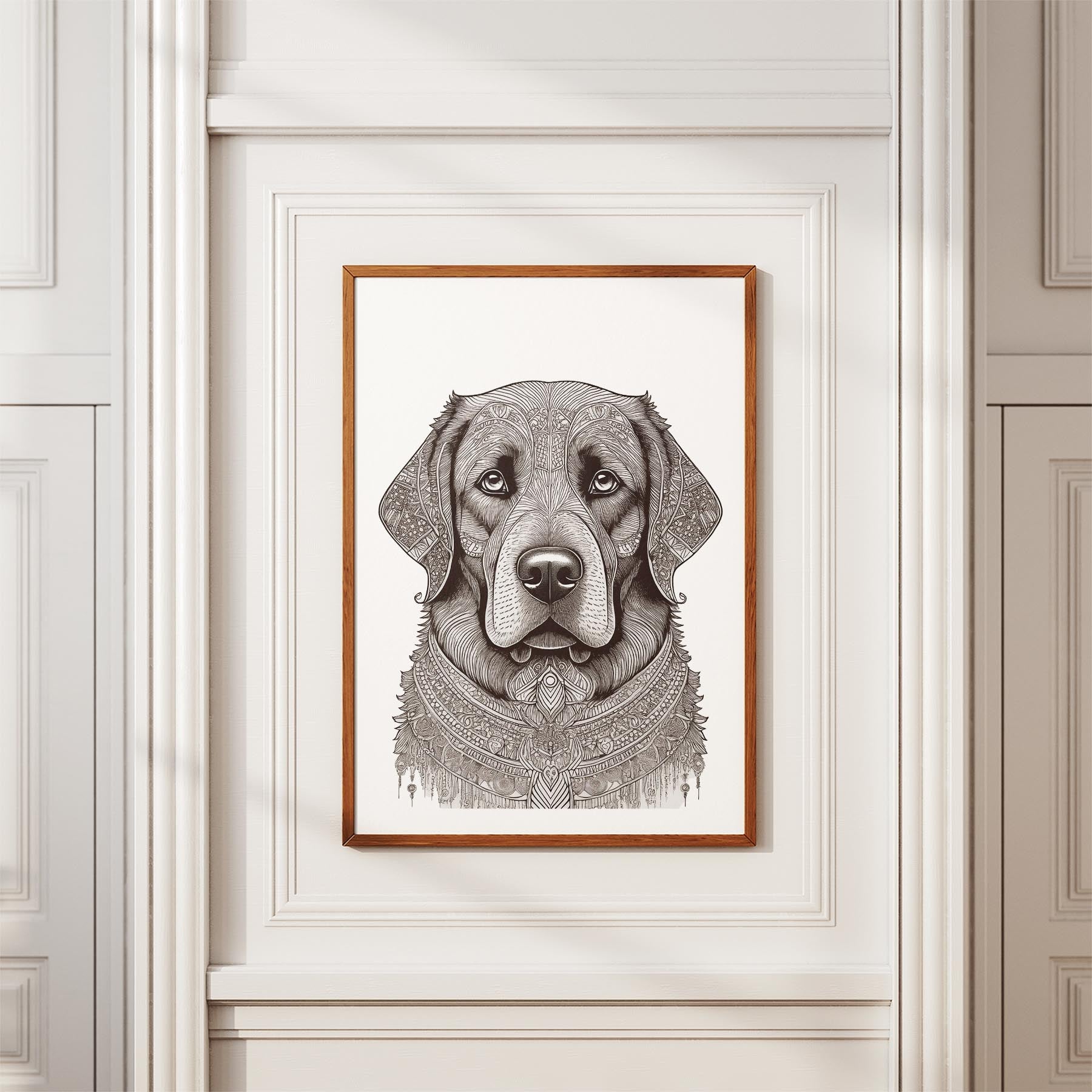 Newfoundland Mandala Black and White Dog Series image 3