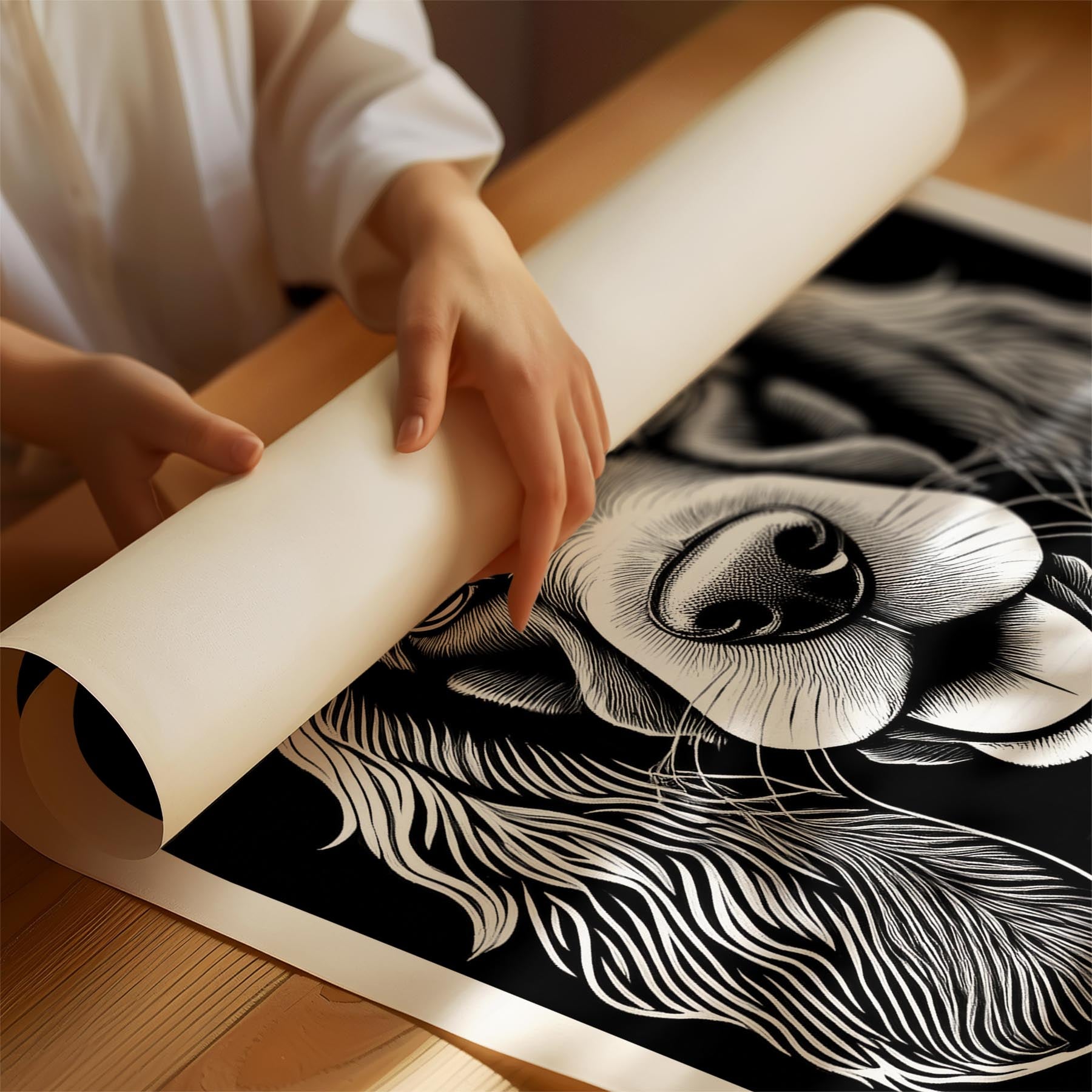 Cocker Spaniel Line Dog Series in Black and White image 1