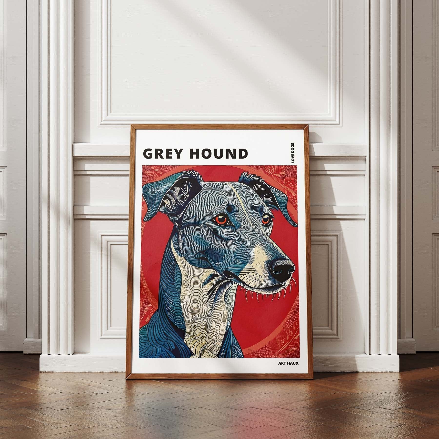 Greyhound Hokusai Japanese Inspired Dog Series with Text image 4