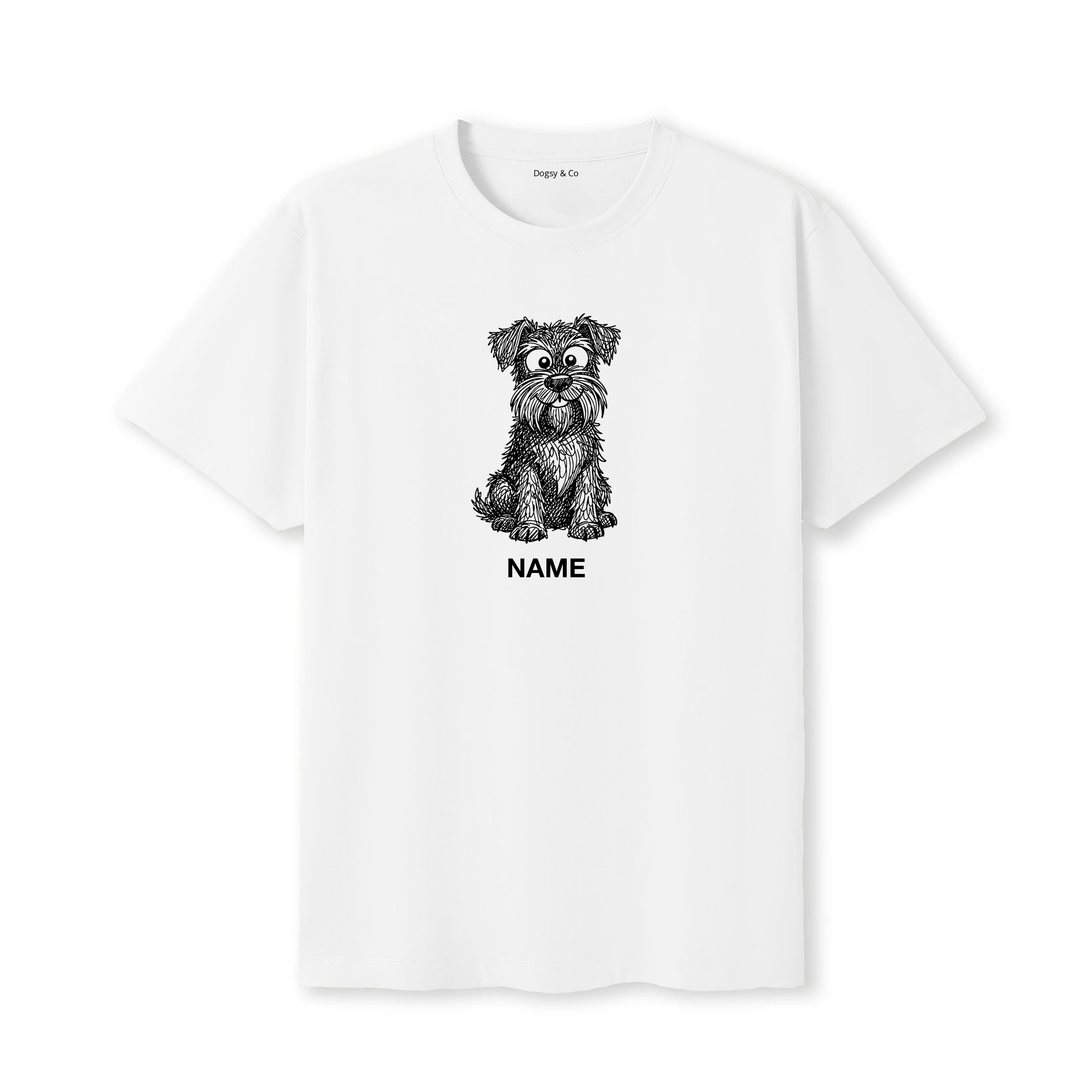Black Russian Terrier Scraggy Dog Custom T-Shirt - White