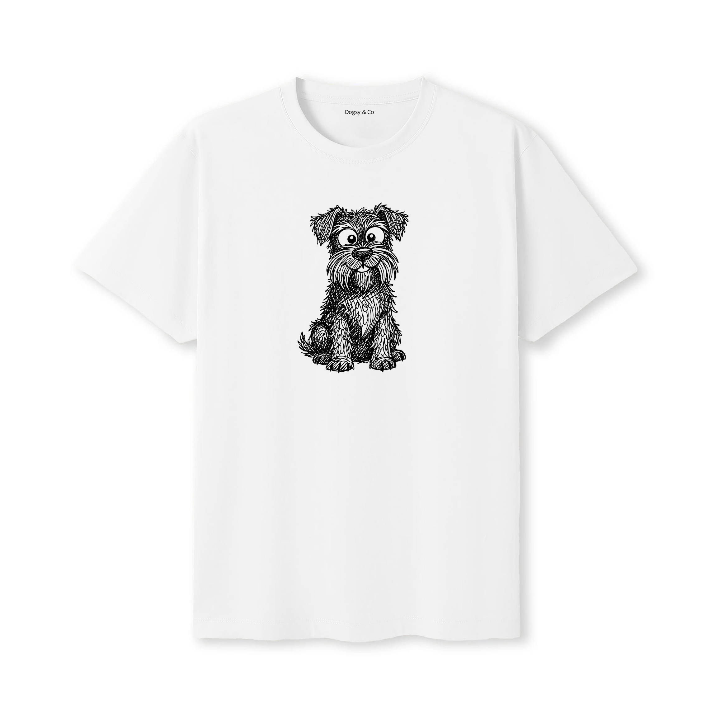 Black Russian Terrier Scraggy Dog T-Shirt - White