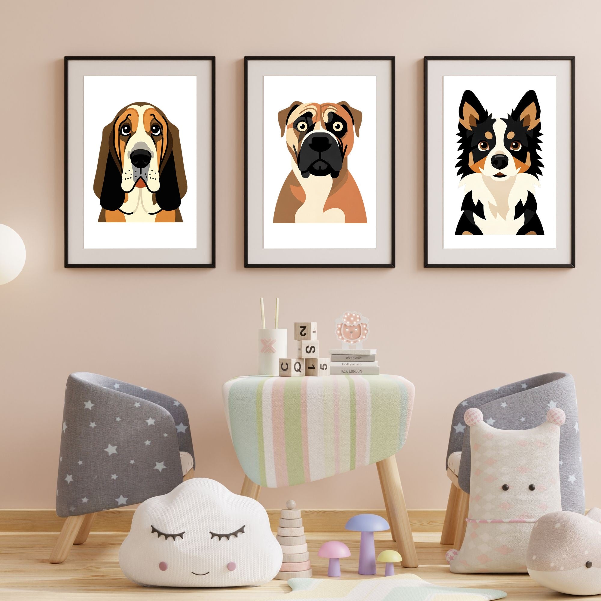 Bold Block Art Print - Framed Nursery Mockup