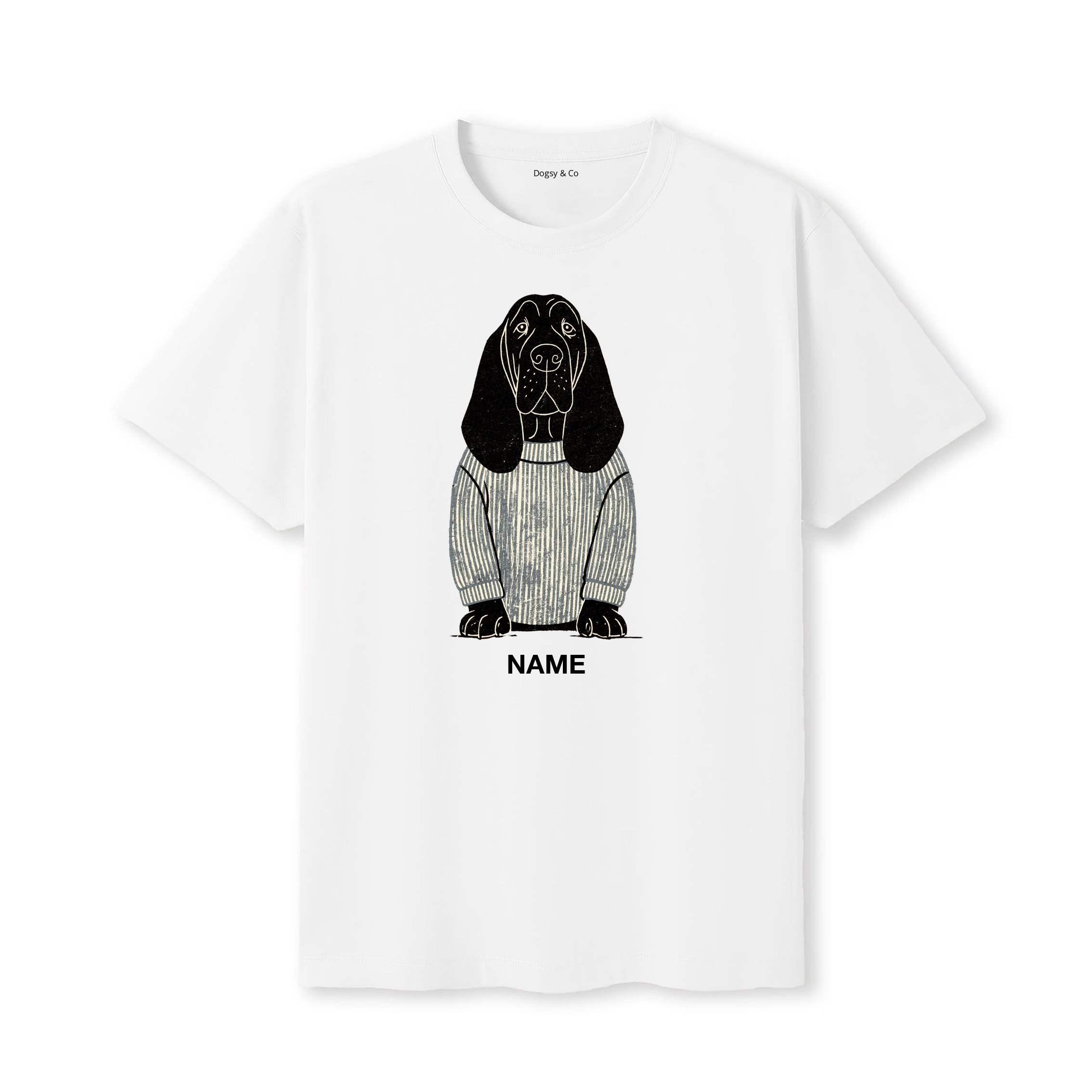 Bloodhound Jumper Dog Custom T-Shirt - White